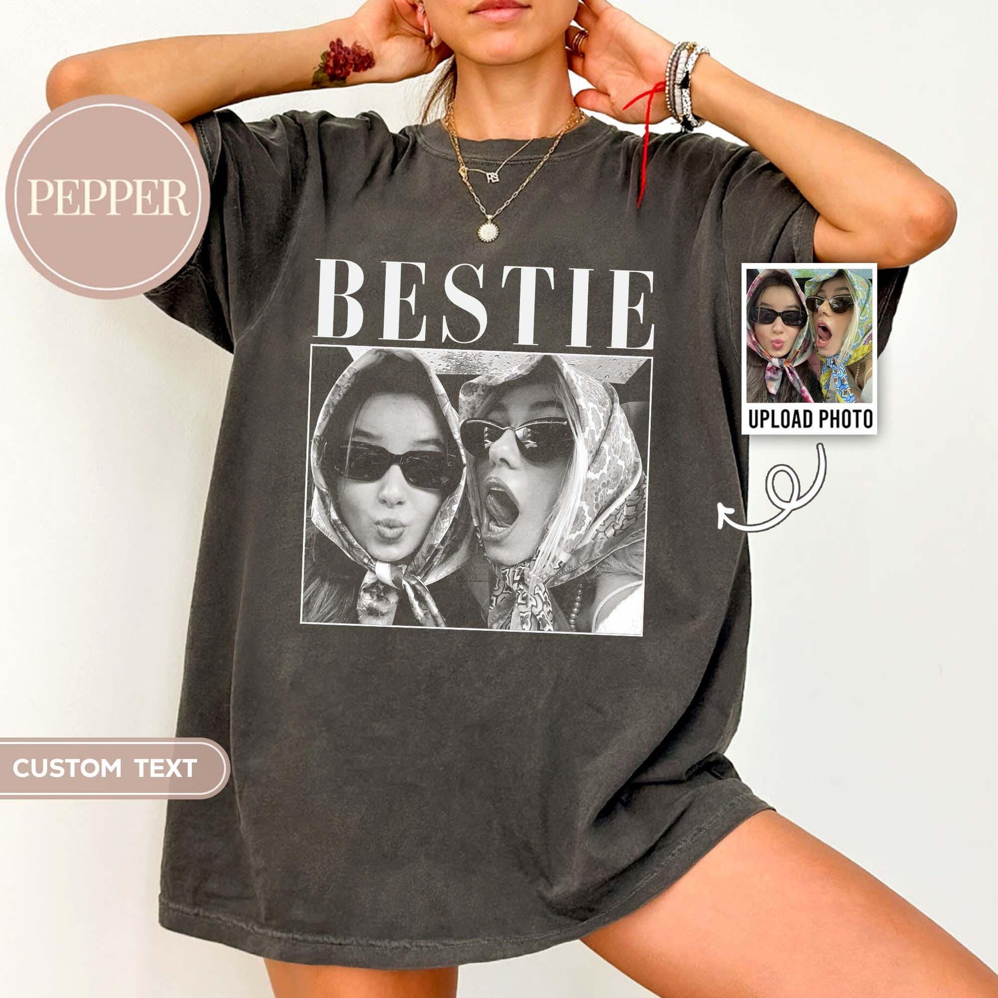 Personalized Bestie Shirt with Custom Photo, Best Friend Tee, Friendship Gift, BFF Birthday Gift Idea