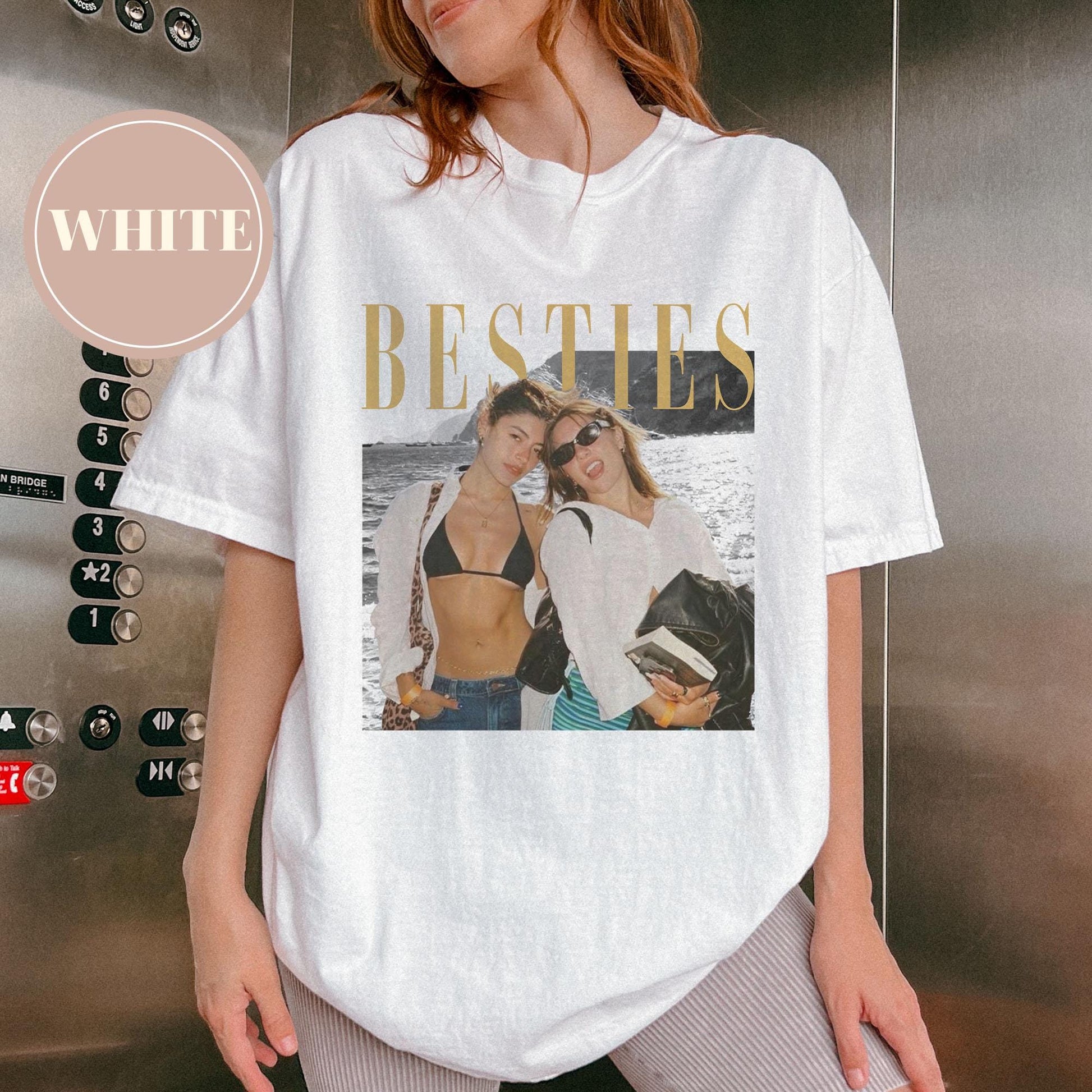 Custom Photo Besties Shirt, Personalized Best Friend Tee, Cute Friendship Gift, BFF Birthday Idea