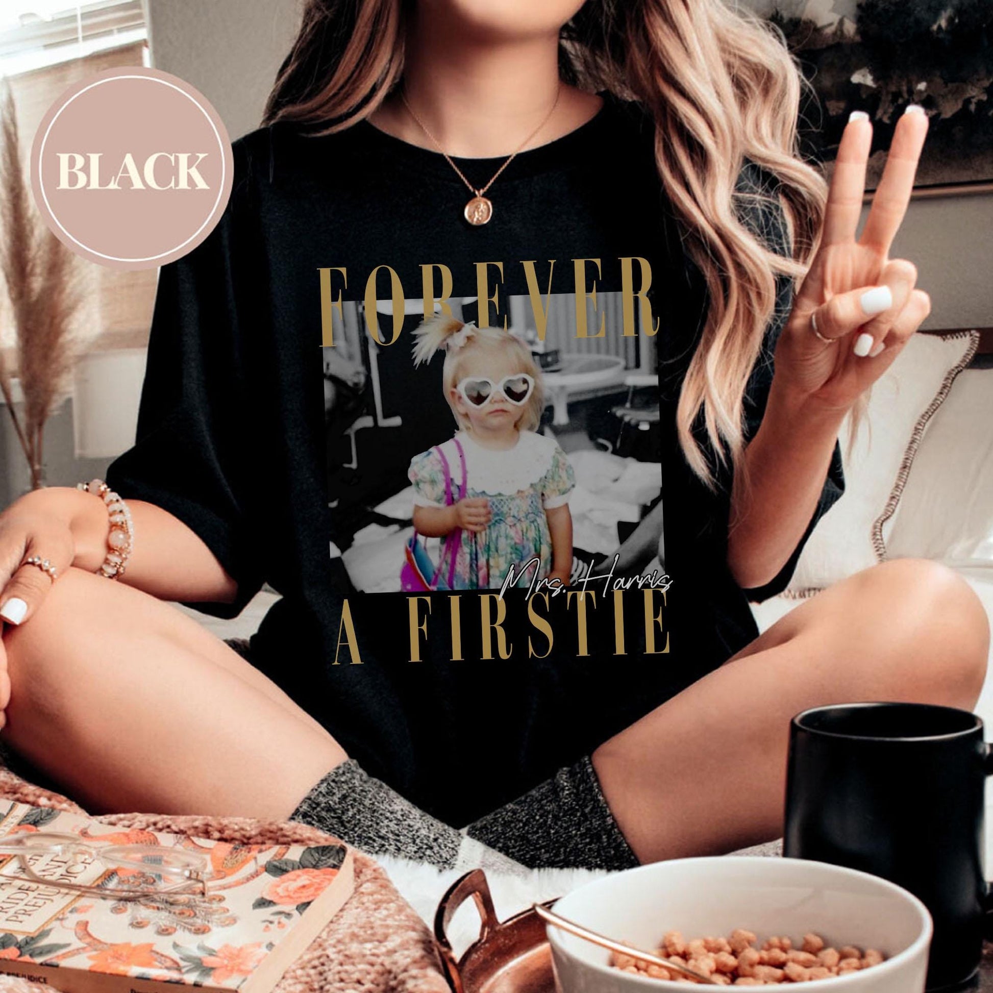 Personalized Forever a Firstie Shirt, Custom Photo First Grade Teacher Tee, 1st Grade Teacher Gift