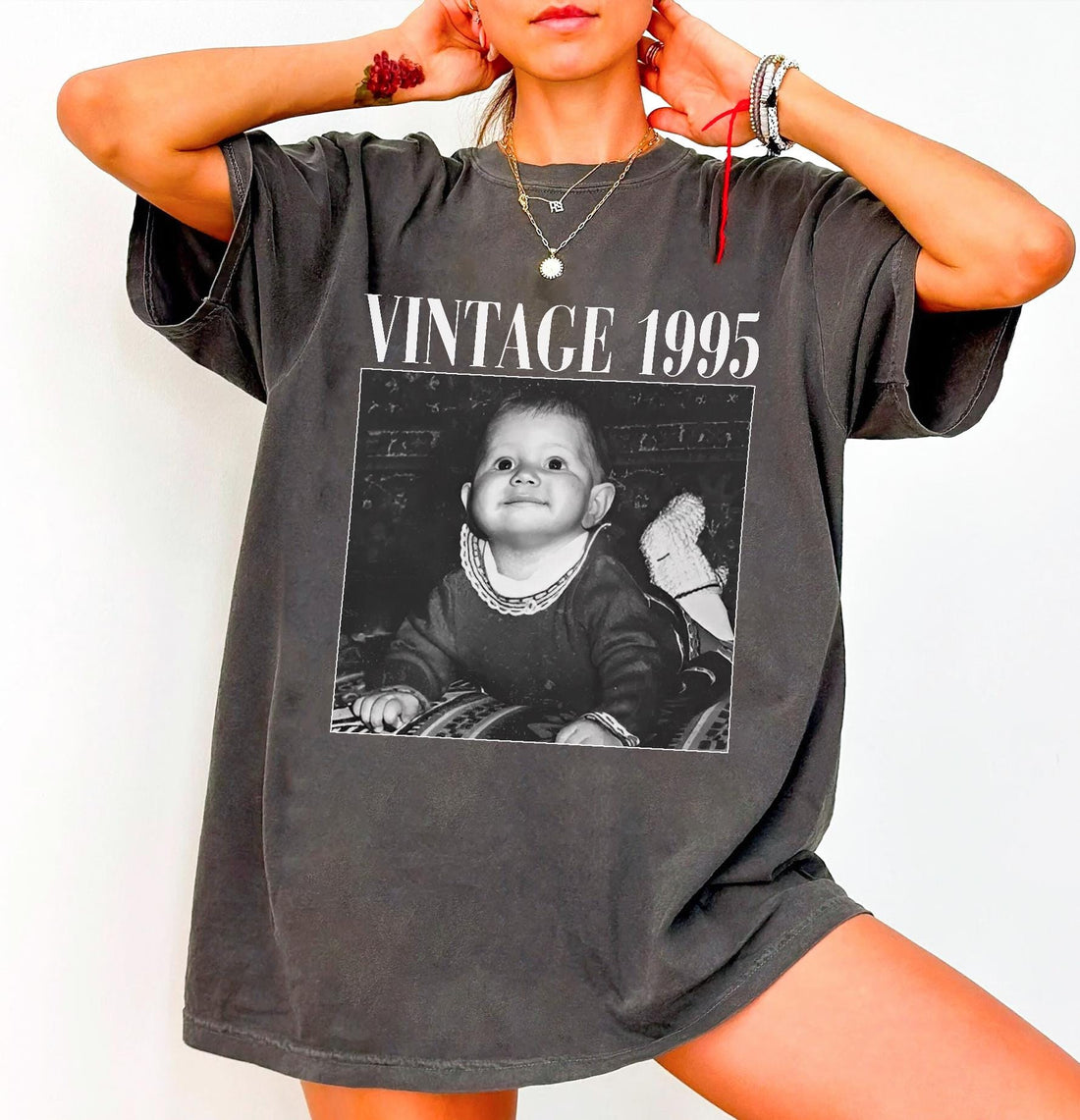 Personalized 30th Birthday Shirt, Custom Photo Vintage 1995 Tee, Unique 30th Birthday Gift