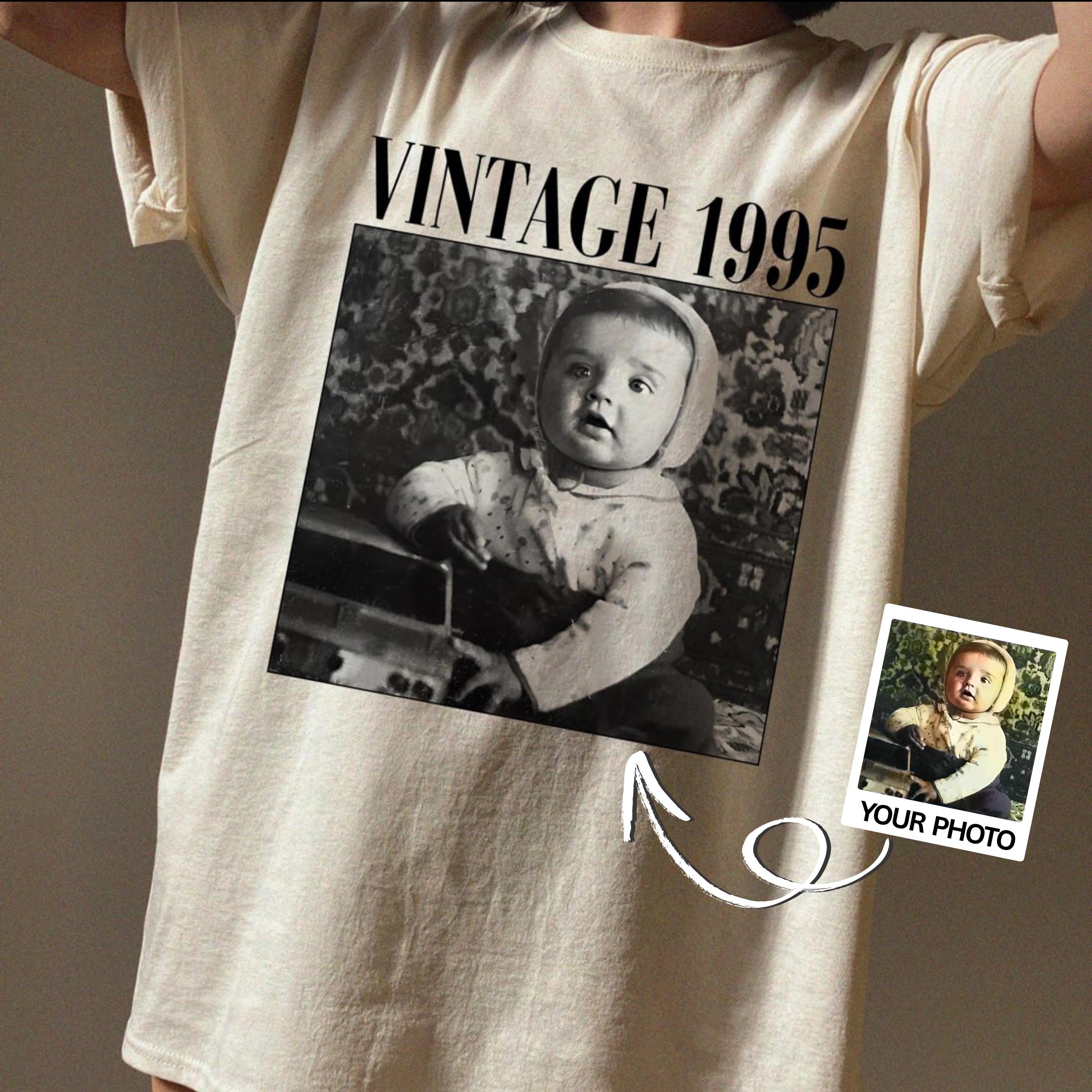 Personalized 30th Birthday Shirt, Custom Photo Vintage 1995 Tee, Unique 30th Birthday Gift