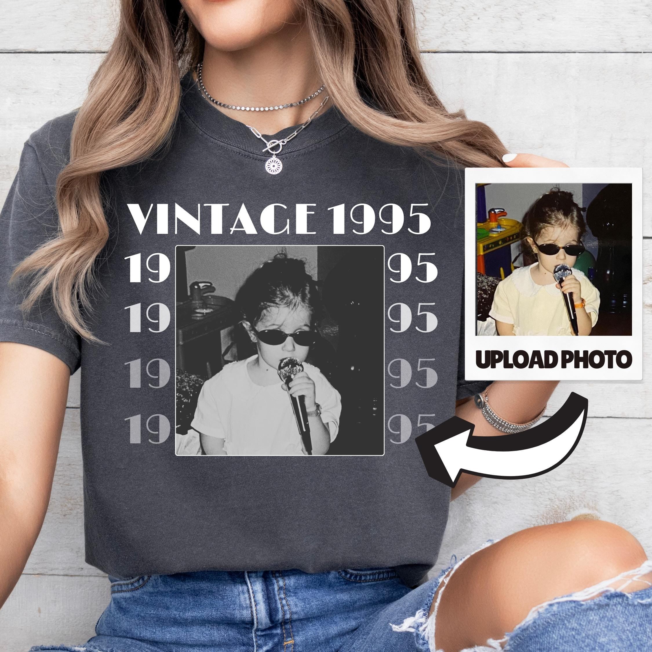 Personalized 30th Birthday Photo Shirt, Custom Vintage 1995 Tee, 30th & 40th Birthday Gift, Custom Face Shirt