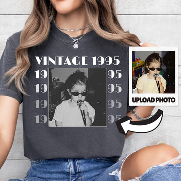 Personalized 30th Birthday Photo Shirt, Custom Vintage 1995 Tee, 30th & 40th Birthday Gift, Custom Face Shirt