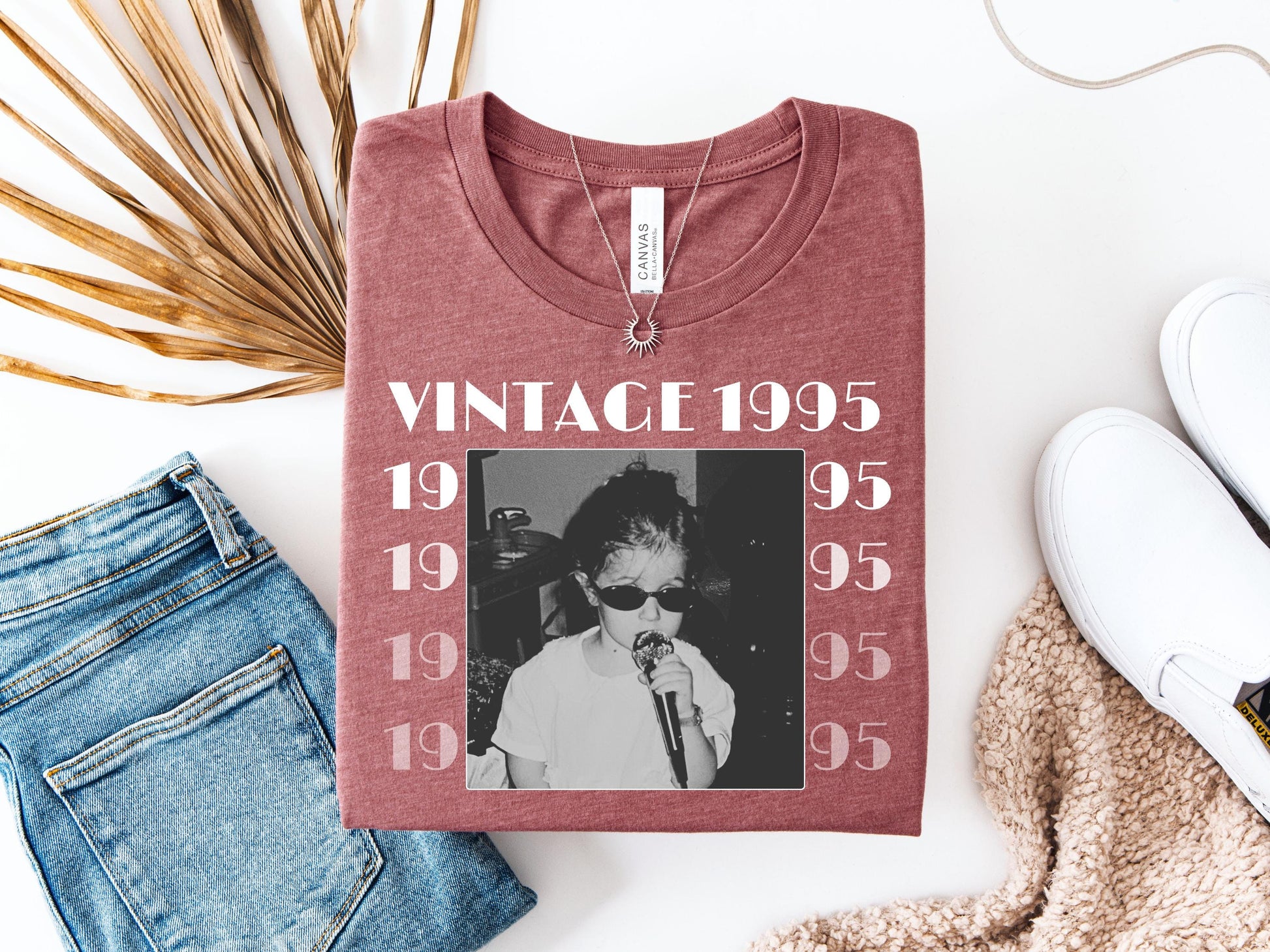 Personalized 30th Birthday Photo Shirt, Custom Vintage 1995 Tee, 30th & 40th Birthday Gift, Custom Face Shirt