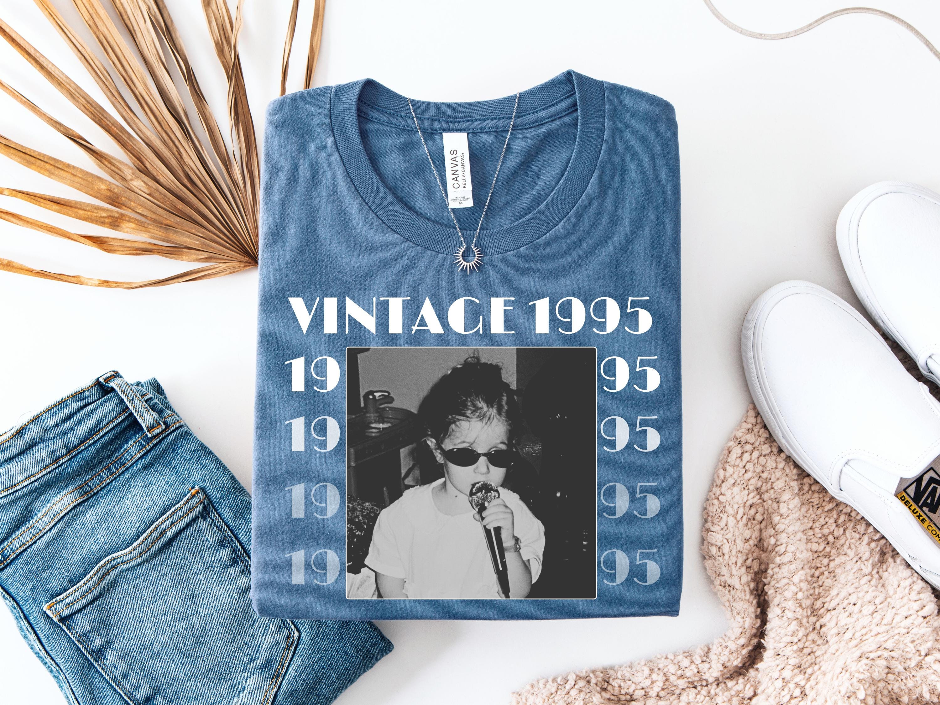 Personalized 30th Birthday Photo Shirt, Custom Vintage 1995 Tee, 30th & 40th Birthday Gift, Custom Face Shirt