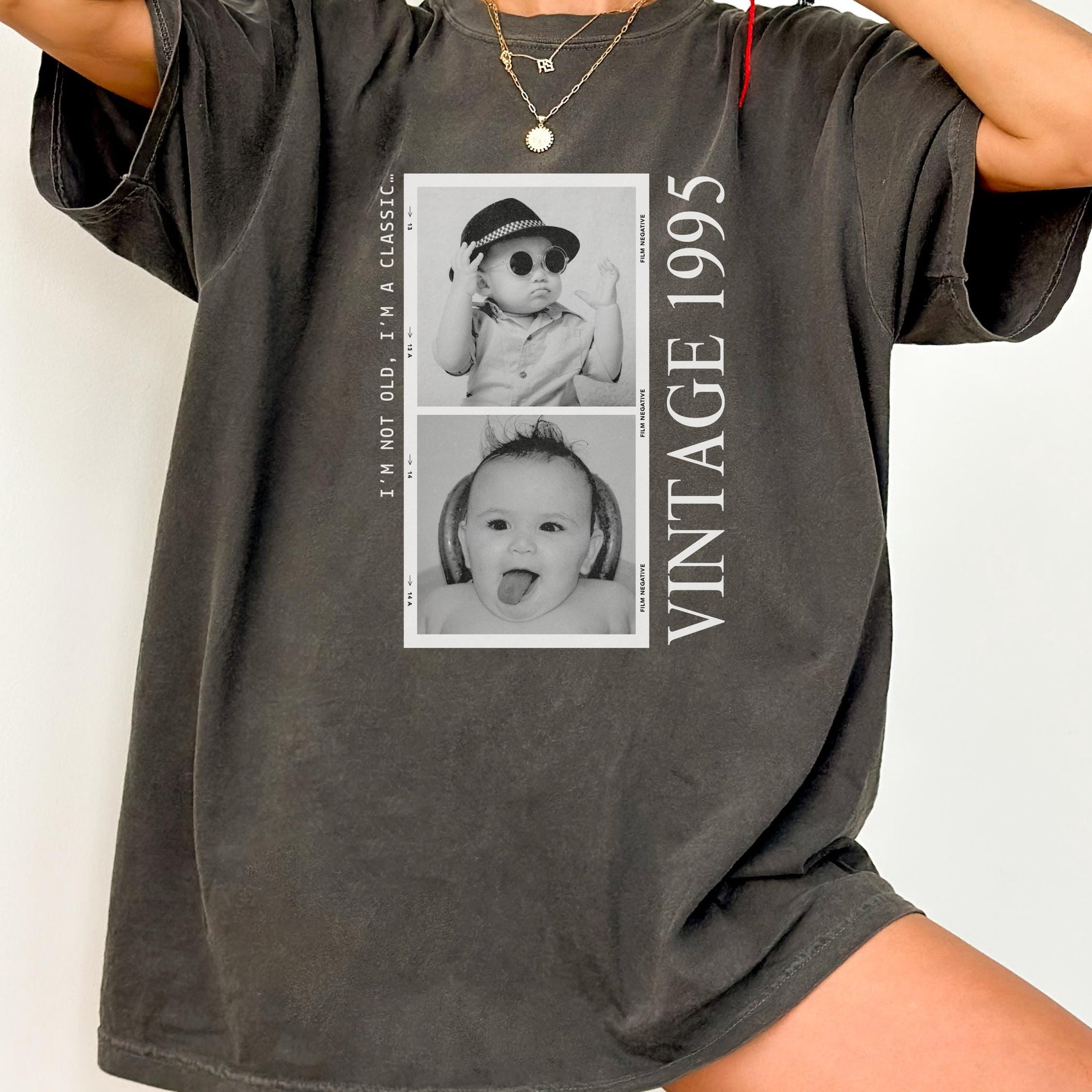 Custom Photo & Year Birthday Shirt, Personalized Vintage 1995 Tee, Unique 30th & 40th Birthday Gift