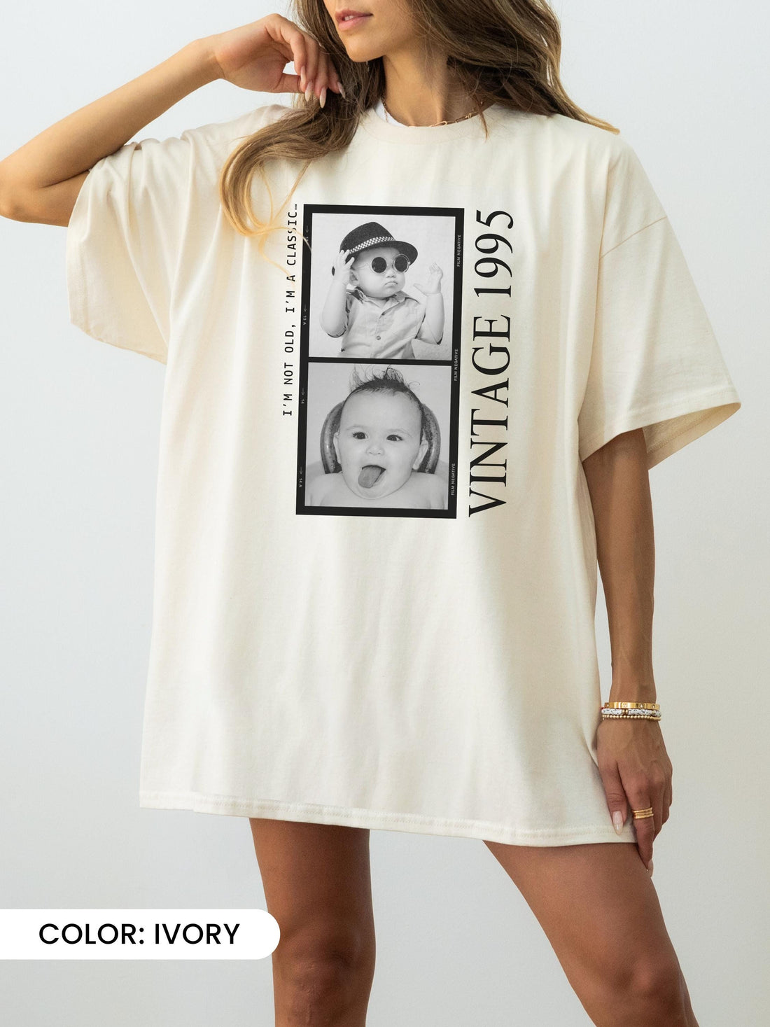 Custom Photo & Year Birthday Shirt, Personalized Vintage 1995 Tee, Unique 30th & 40th Birthday Gift