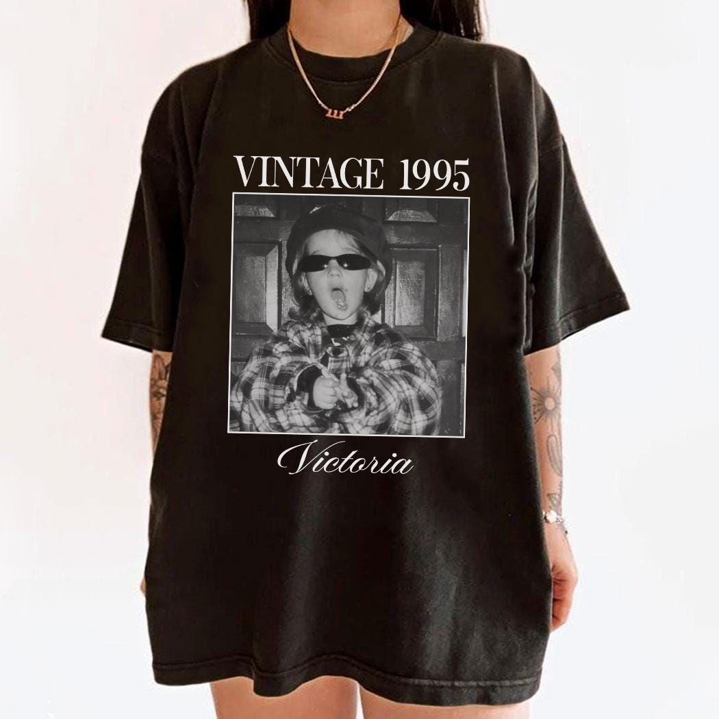 Personalized Birthday Photo Shirt, Custom Vintage Year Tee, 1995 or 1985 Shirt, Unique 40th Birthday Gift