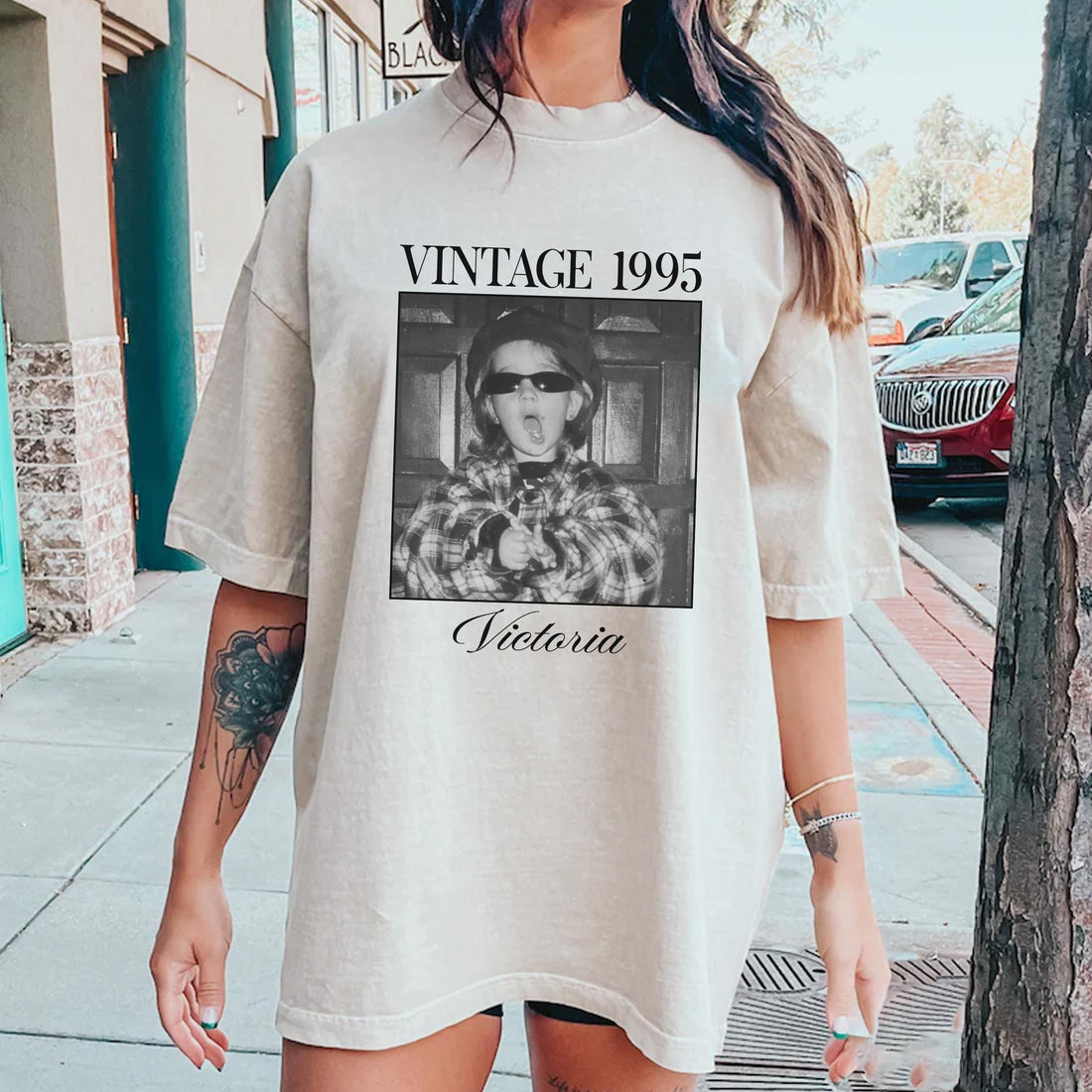 Personalized Birthday Photo Shirt, Custom Vintage Year Tee, 1995 or 1985 Shirt, Unique 40th Birthday Gift