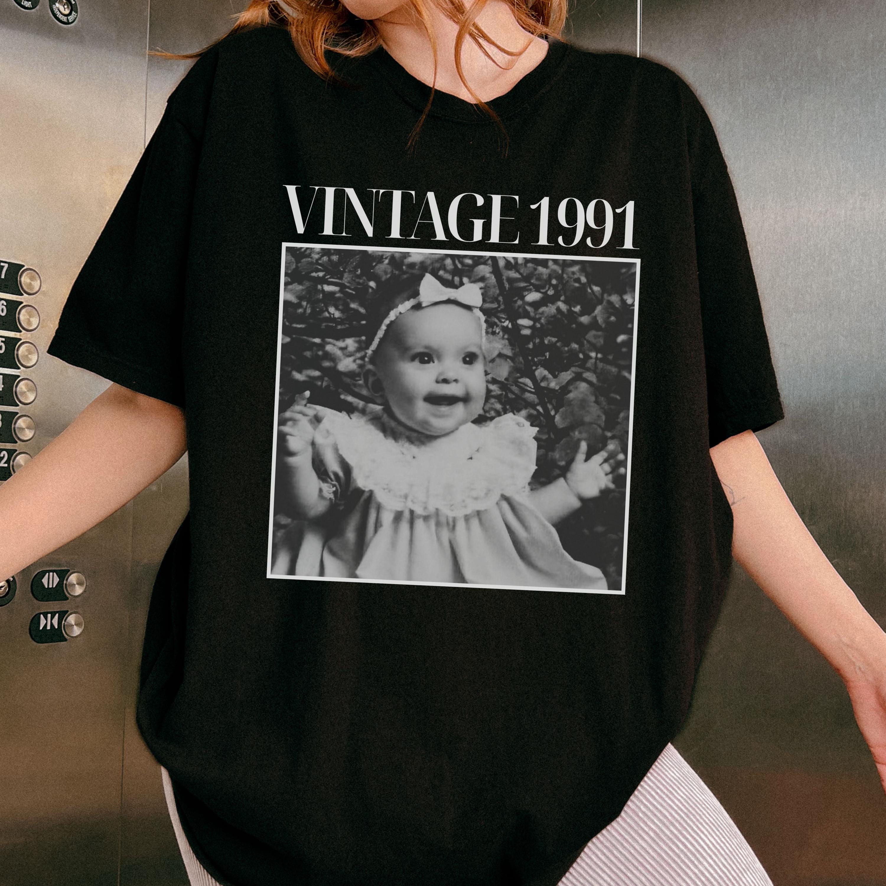 Personalized Birthday Photo Shirt, Custom Year Vintage Tee, Unique 30th & 40th Birthday Gift, 1995 Shirt