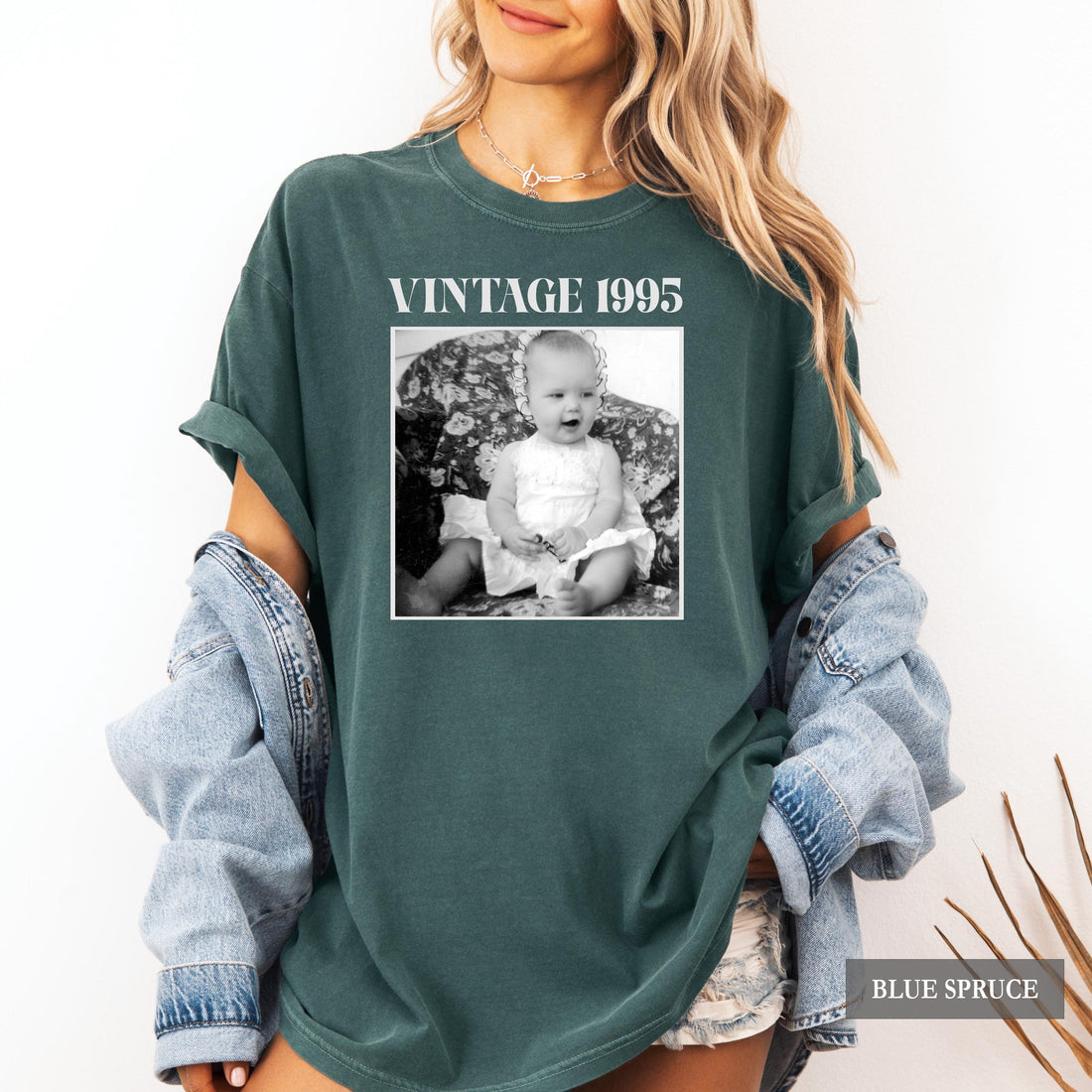 Personalized Photo Birthday Shirt, Vintage Black & White Picture Tee, Milestone 30th or 40th Gift