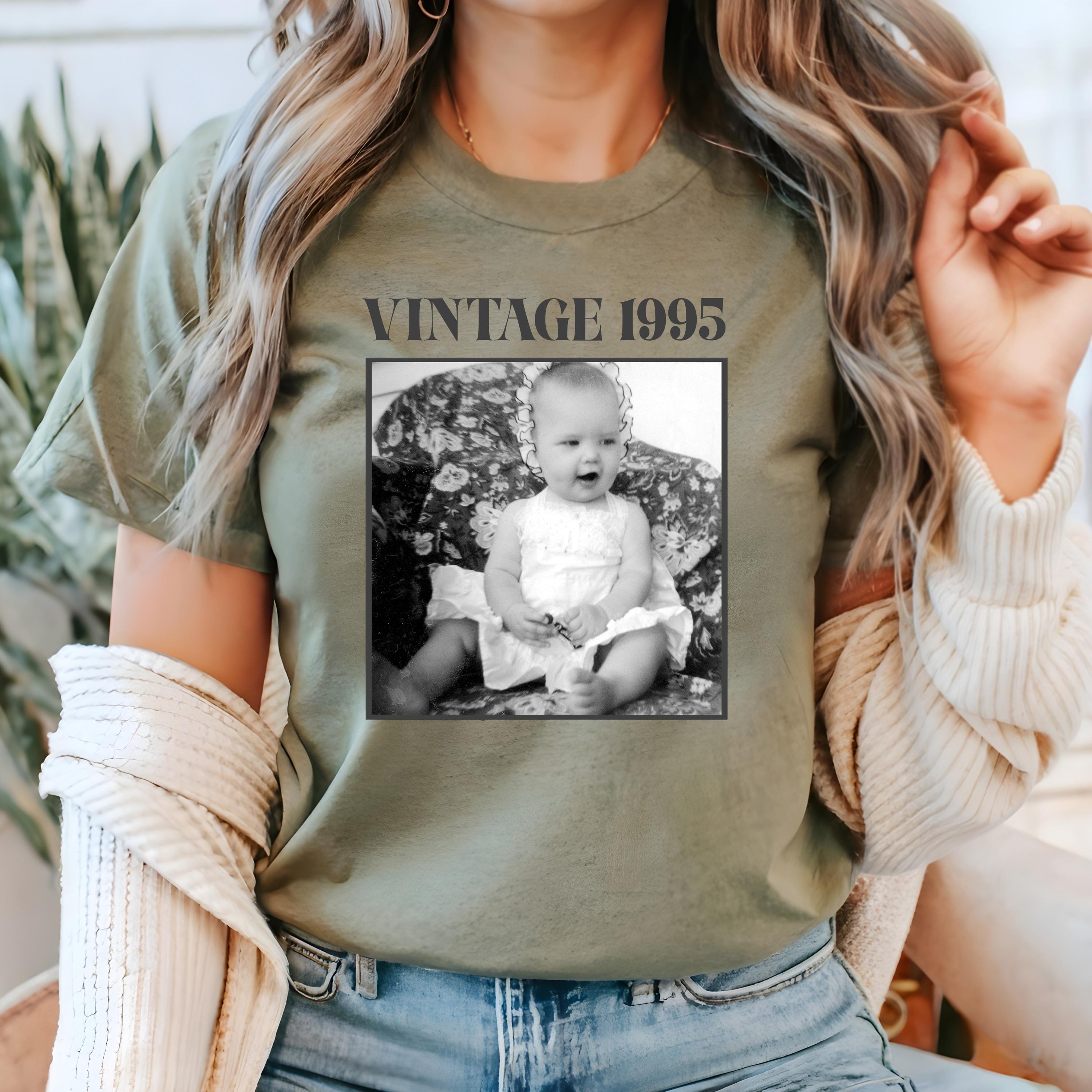 Personalized Photo Birthday Shirt, Vintage Black & White Picture Tee, Milestone 30th or 40th Gift
