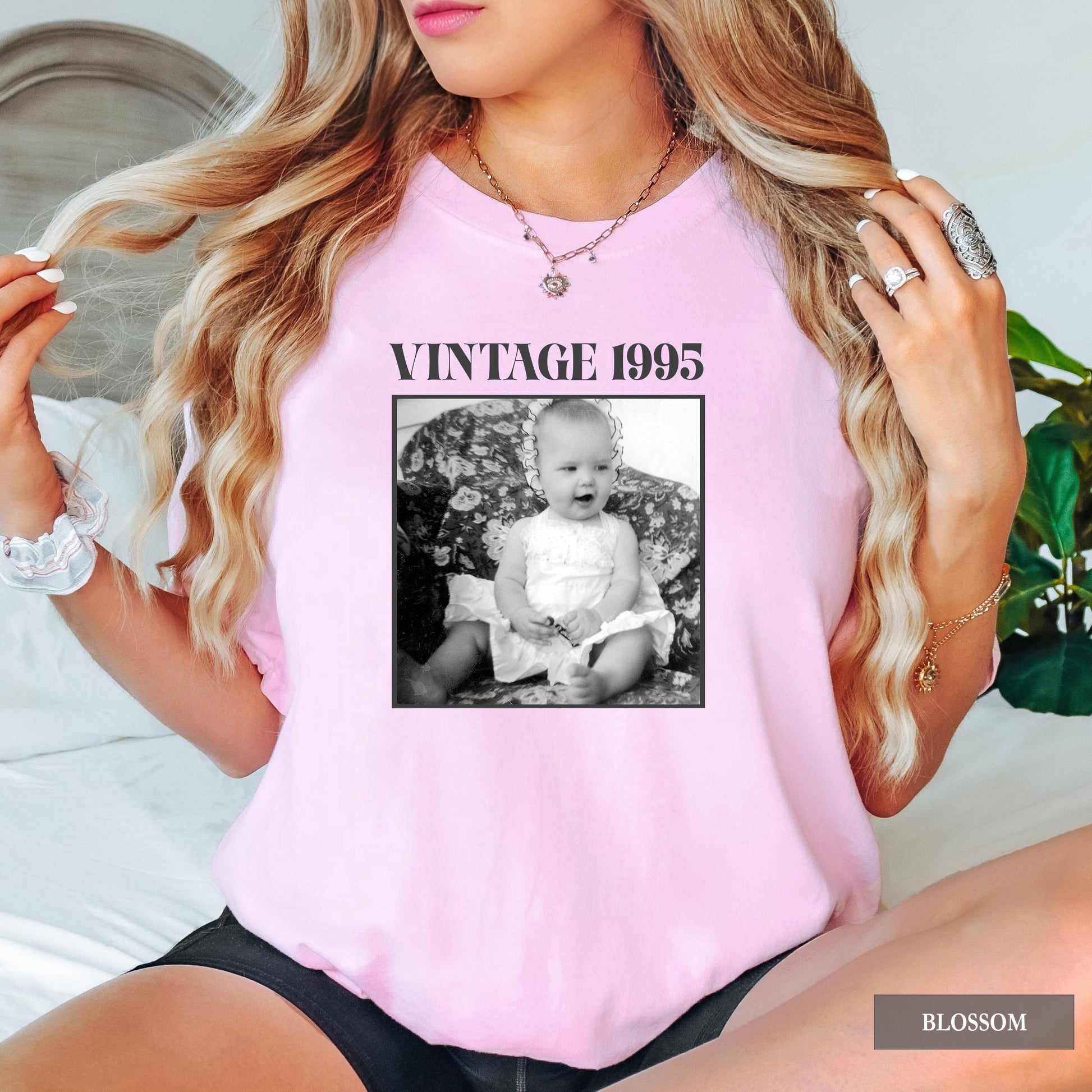 Personalized Photo Birthday Shirt, Vintage Black & White Picture Tee, Milestone 30th or 40th Gift