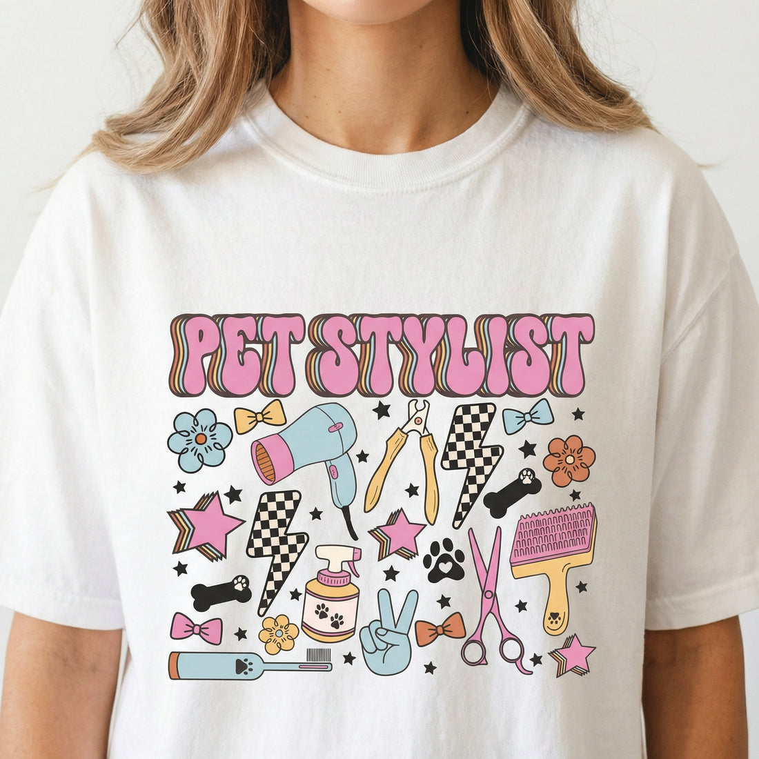 Pet Groomer Shirt – Retro Pet Stylist Graphic Tee