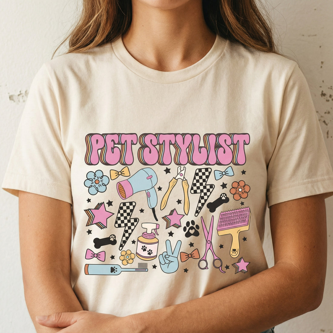 Pet Groomer Shirt – Retro Pet Stylist Graphic Tee