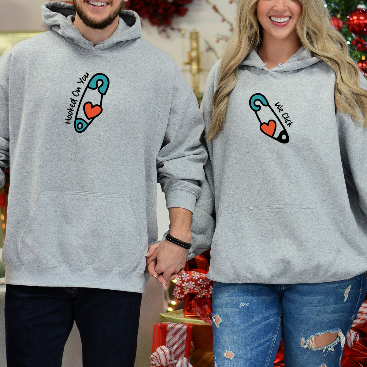 Pinned Heart Matching Hoodies For Couples
