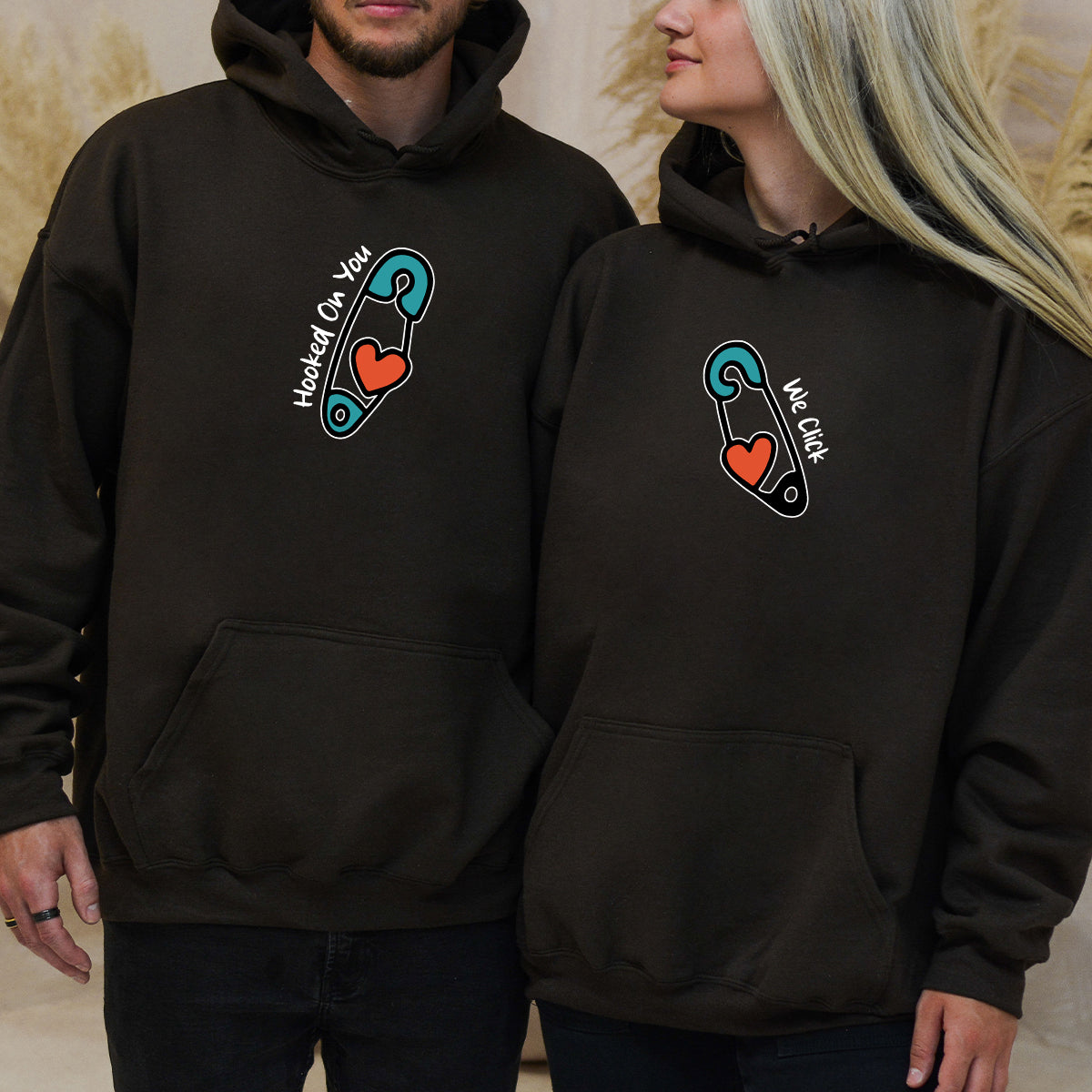 Pinned Heart Matching Hoodies For Couples