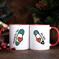 Pinned Heart Matching Mugs For Couples