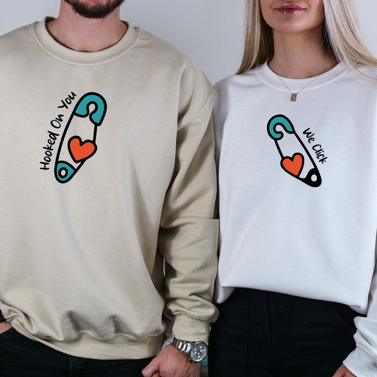 Pinned Heart Matching Hoodies For Couples
