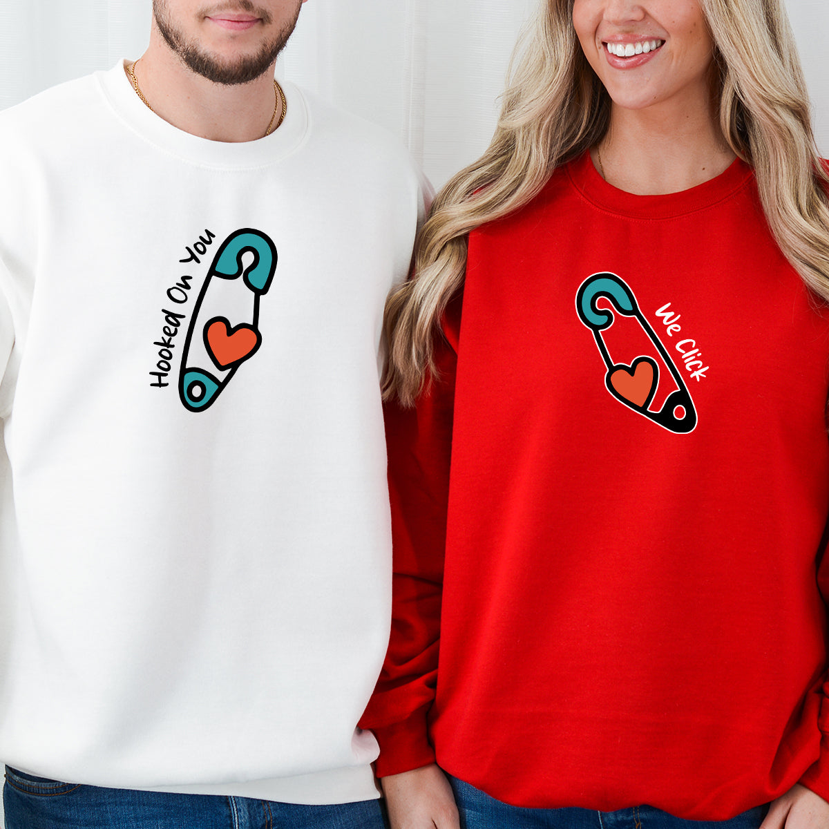 Pinned Heart Matching Hoodies For Couples