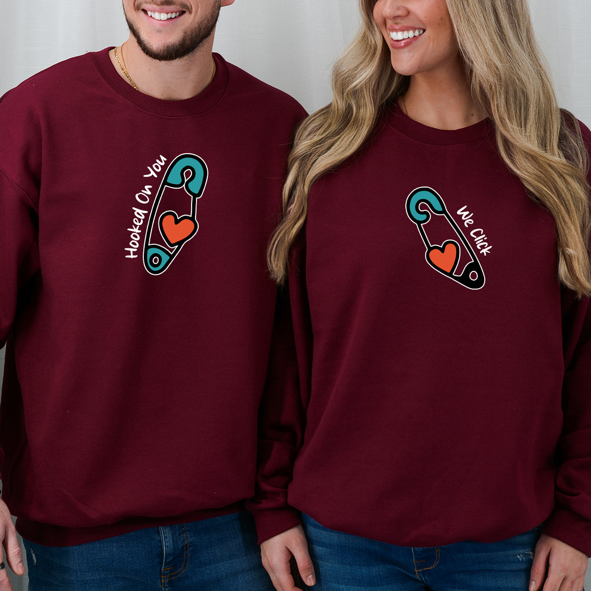 Pinned Heart Matching Hoodies For Couples
