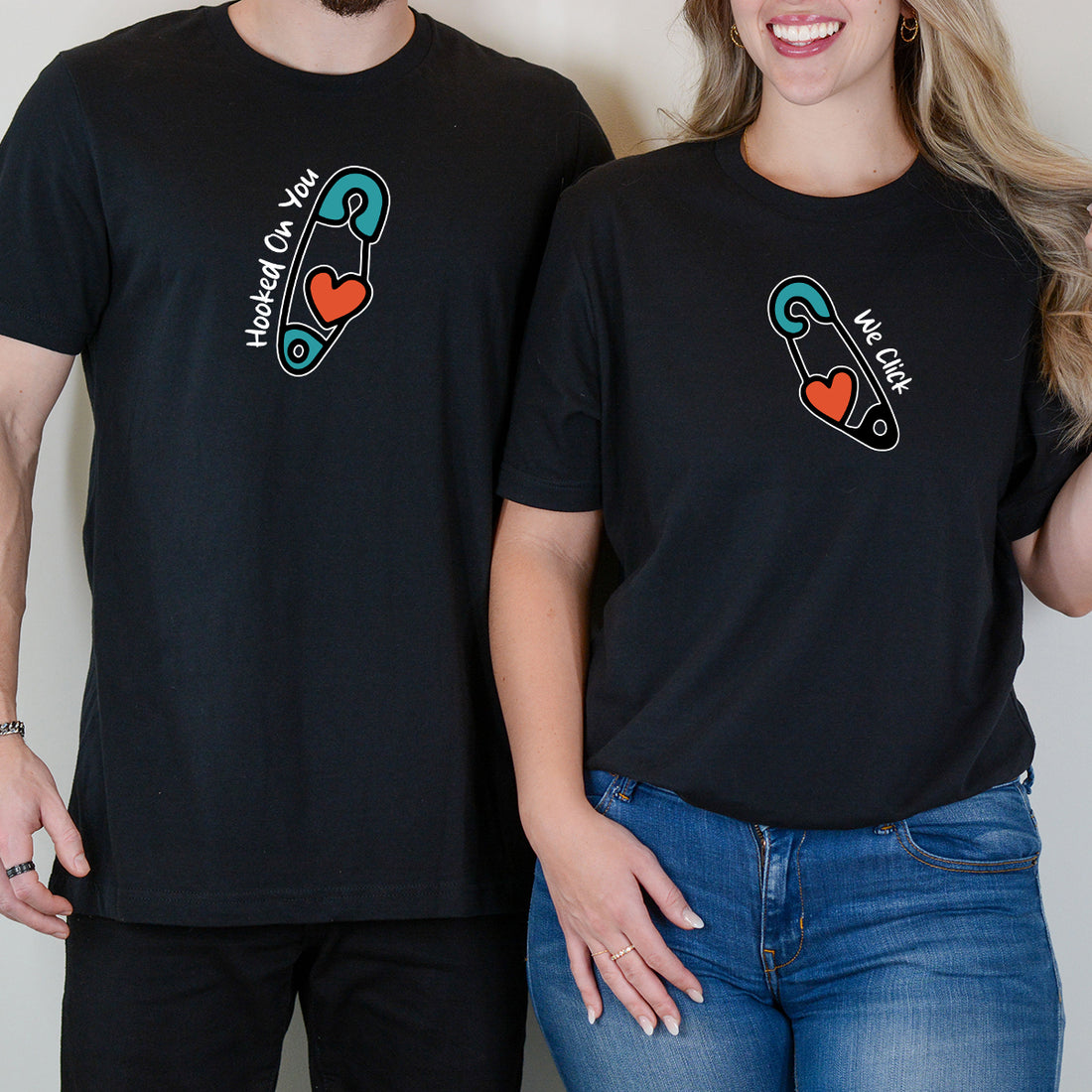 Pinned Heart Matching T-Shirts For Couples