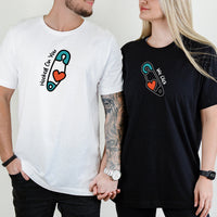 Pinned Heart Matching T-Shirts For Couples