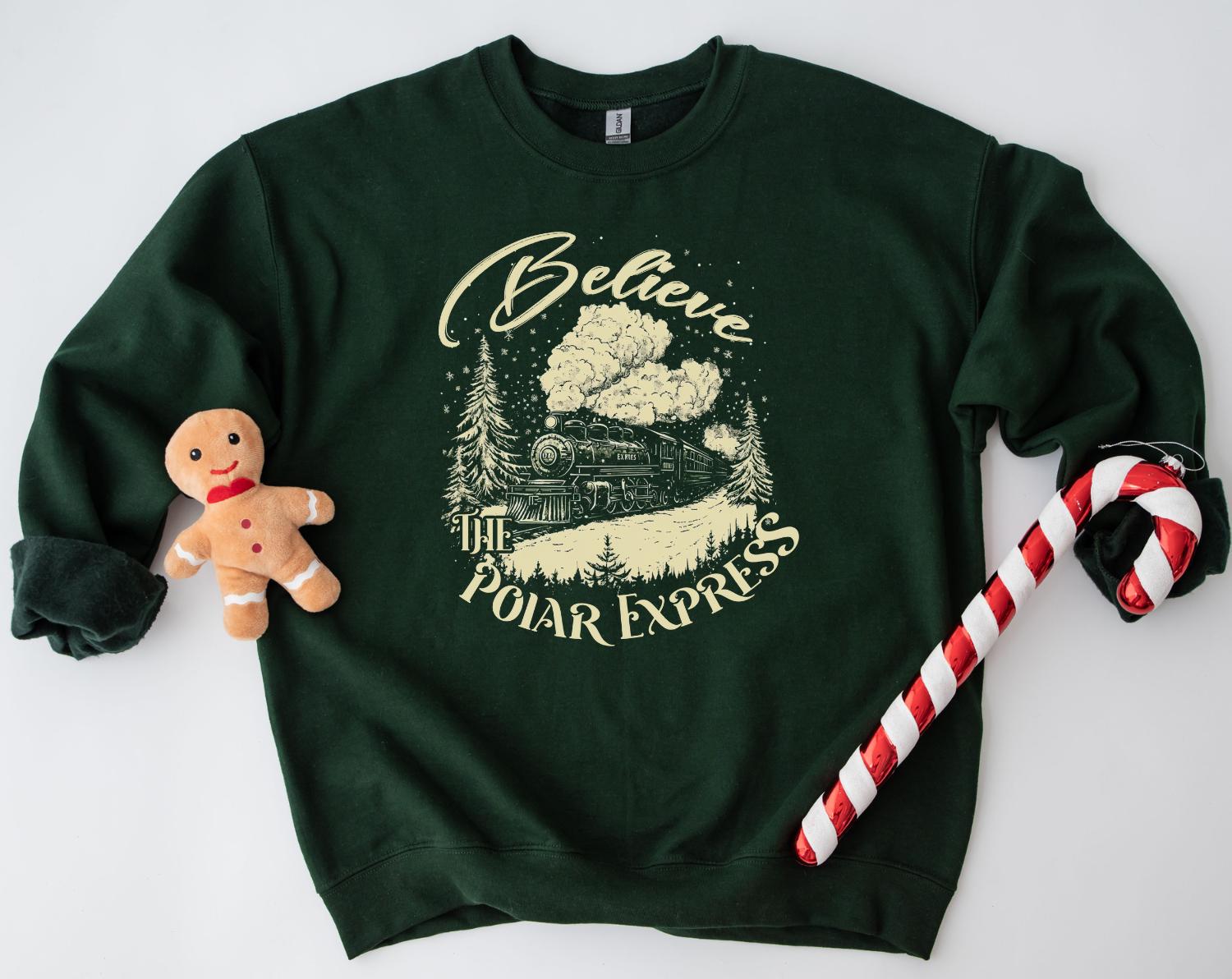 Polar Express Believe Sweater – All Aboard Polar Express Sweatshirt – Christmas Family Trip Hoodie – Polar Express Trip Shirt