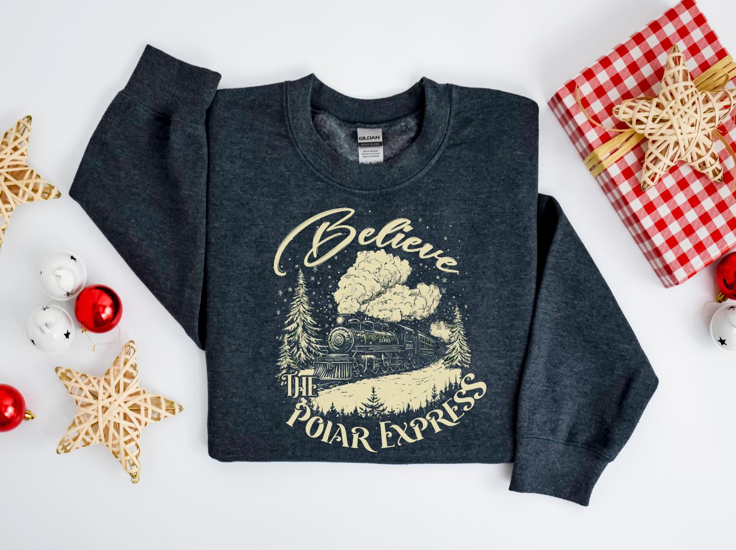 Polar Express Believe Sweater – All Aboard Polar Express Sweatshirt – Christmas Family Trip Hoodie – Polar Express Trip Shirt
