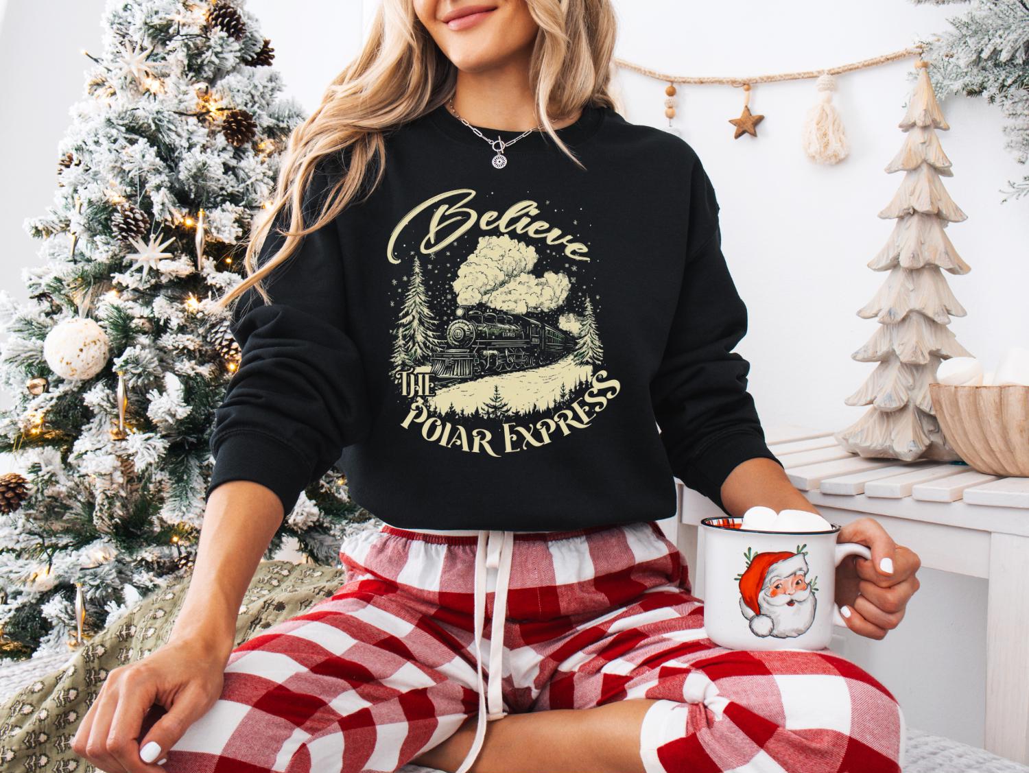 Polar Express Believe Sweater – All Aboard Polar Express Sweatshirt – Christmas Family Trip Hoodie – Polar Express Trip Shirt