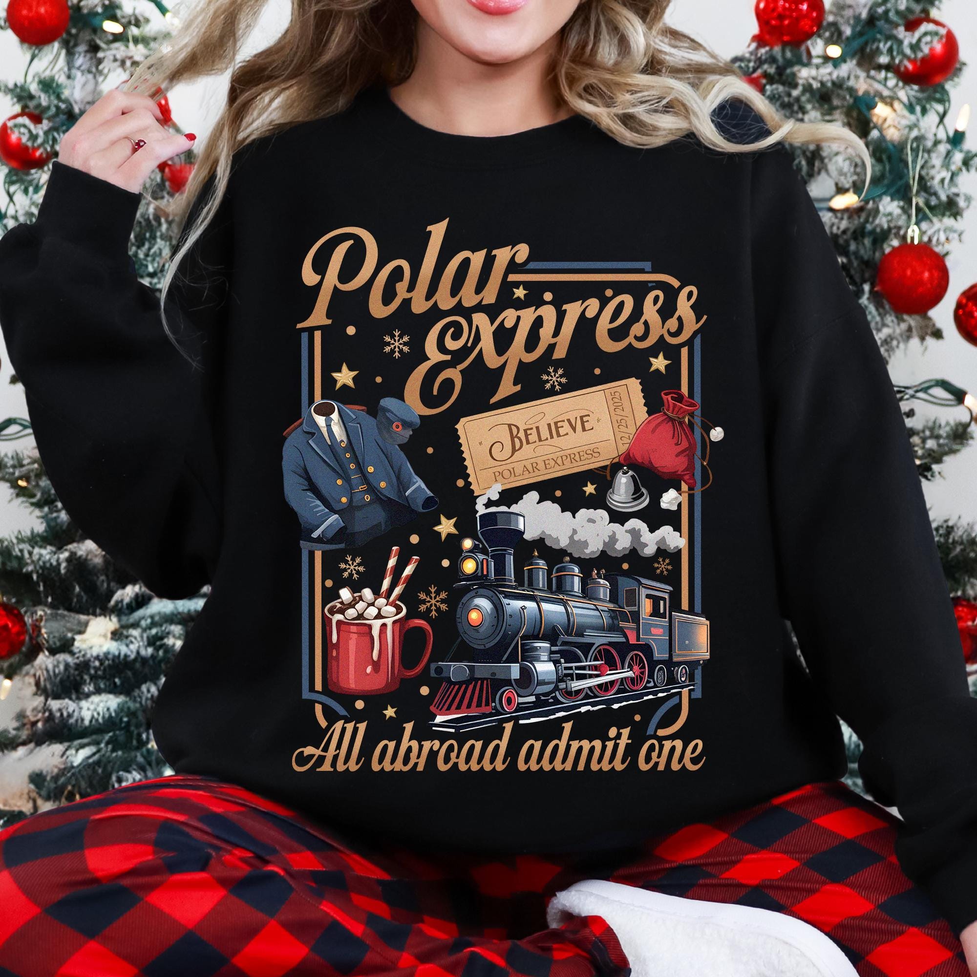 Polar Express Inspired Shirt – Christmas Believe Sweater, All Aboard Holiday T-Shirt, Merry Christmas Hoodie Gift 2025
