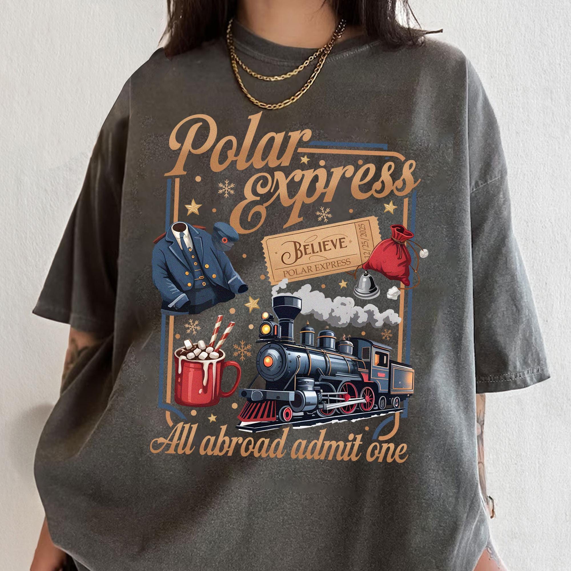 Polar Express Inspired Shirt – Christmas Believe Sweater, All Aboard Holiday T-Shirt, Merry Christmas Hoodie Gift 2025