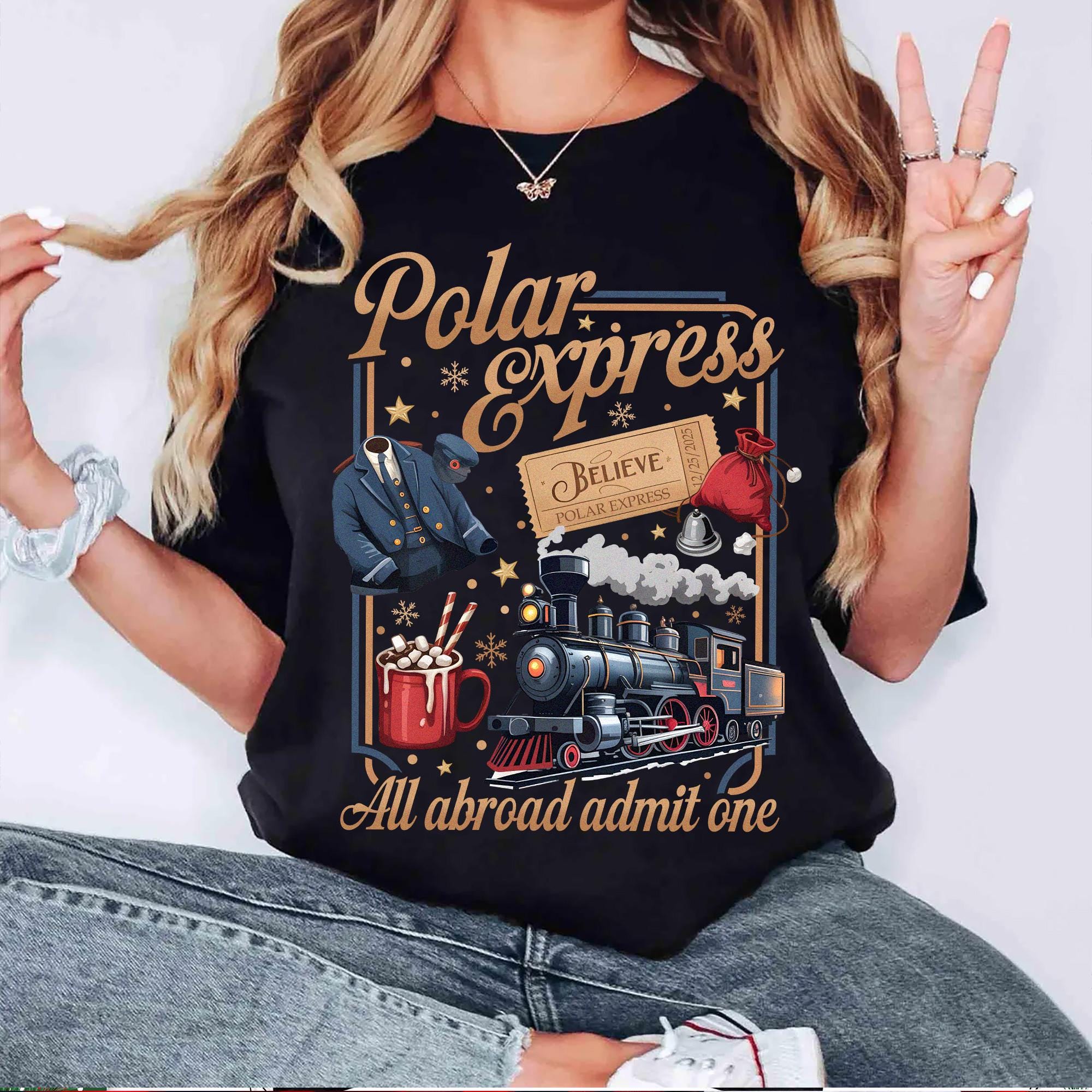 Polar Express Inspired Shirt – Christmas Believe Sweater, All Aboard Holiday T-Shirt, Merry Christmas Hoodie Gift 2025
