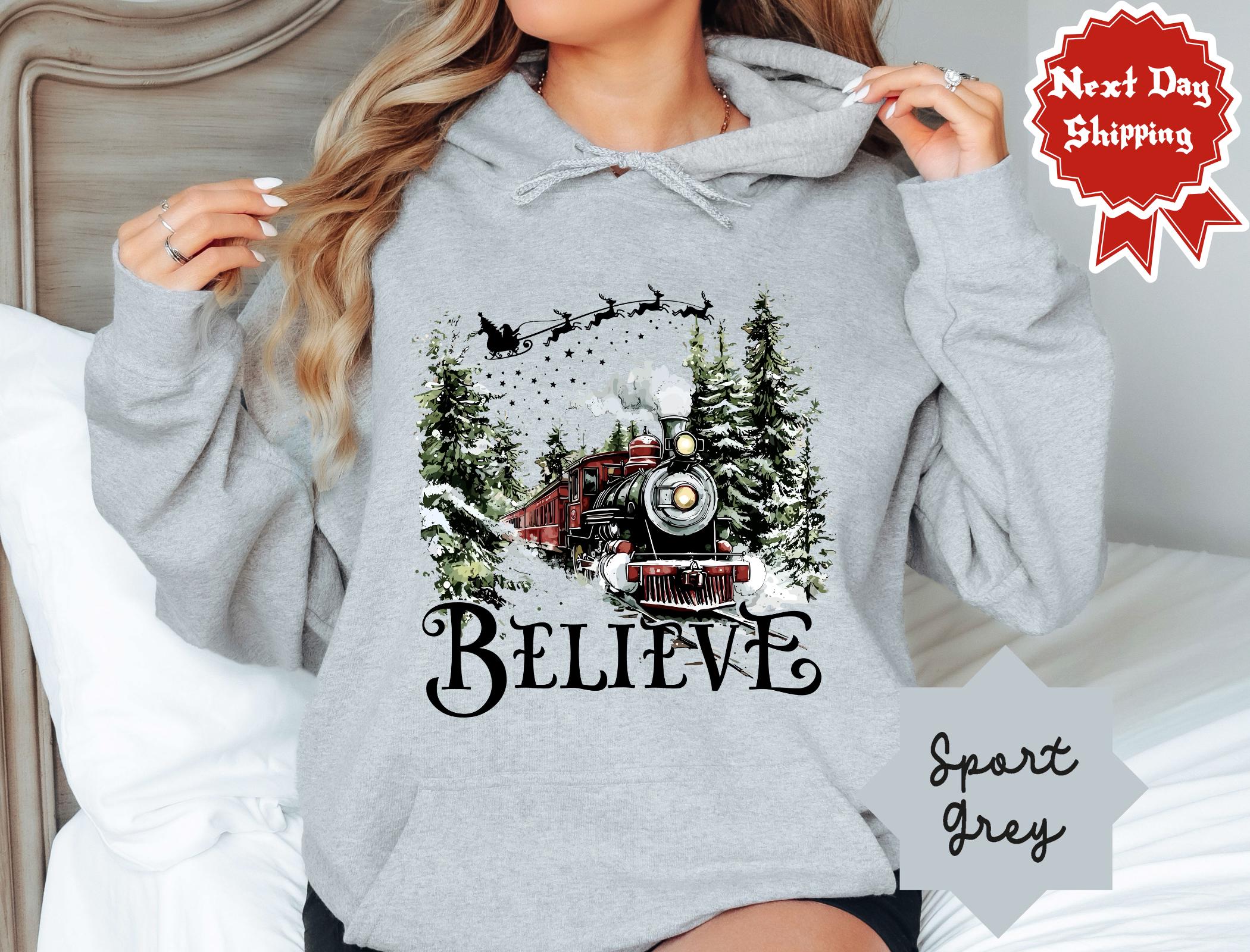 Polar Express Sweatshirt – Christmas Believe Sweater – Holiday Gift Hoodie