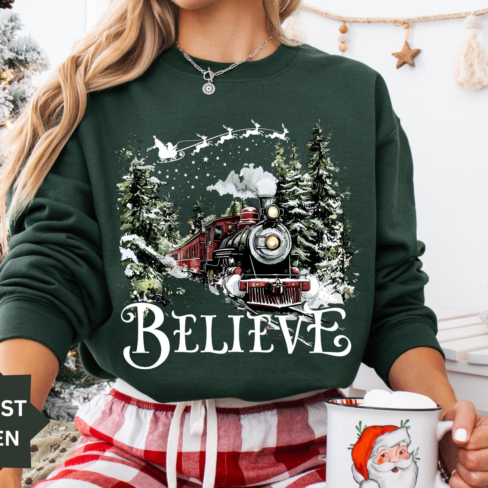 Polar Express Sweatshirt – Christmas Believe Sweater – Holiday Gift Hoodie