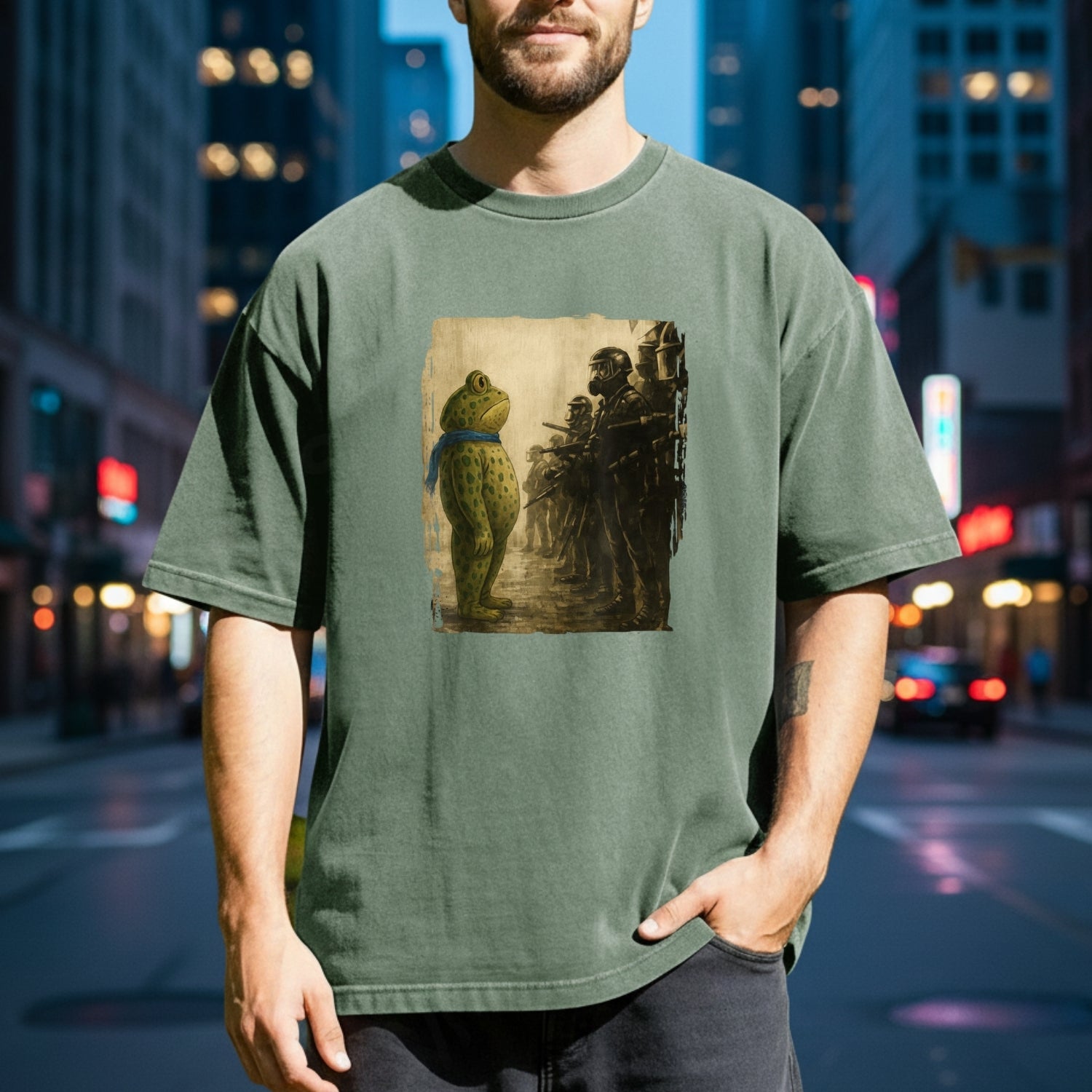 Portland Frog T-Shirt - Funny City Graphic Frog Tee