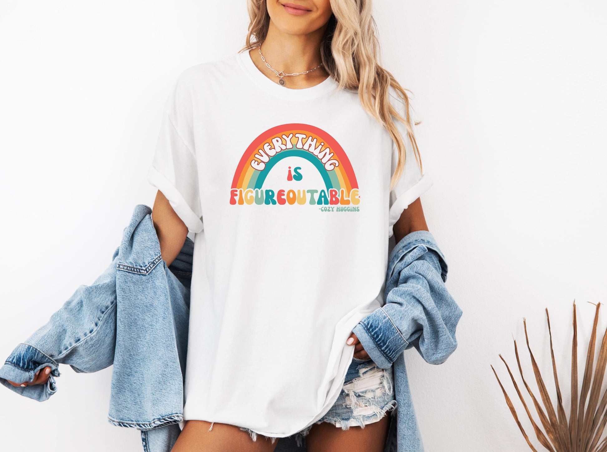 Positive Mindset Rainbow Typography Graphic T-Shirt – Retro Inspirational Tee