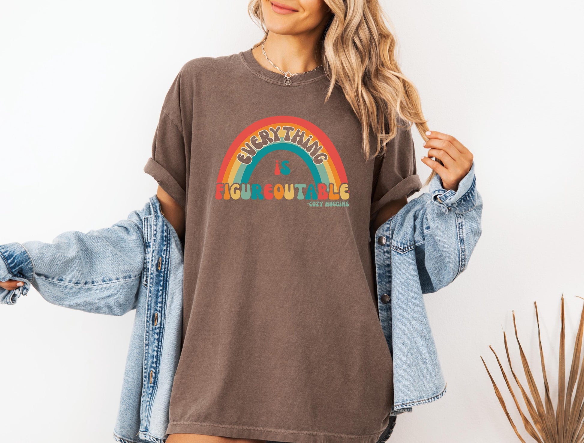 Positive Mindset Rainbow Typography Graphic T-Shirt – Retro Inspirational Tee
