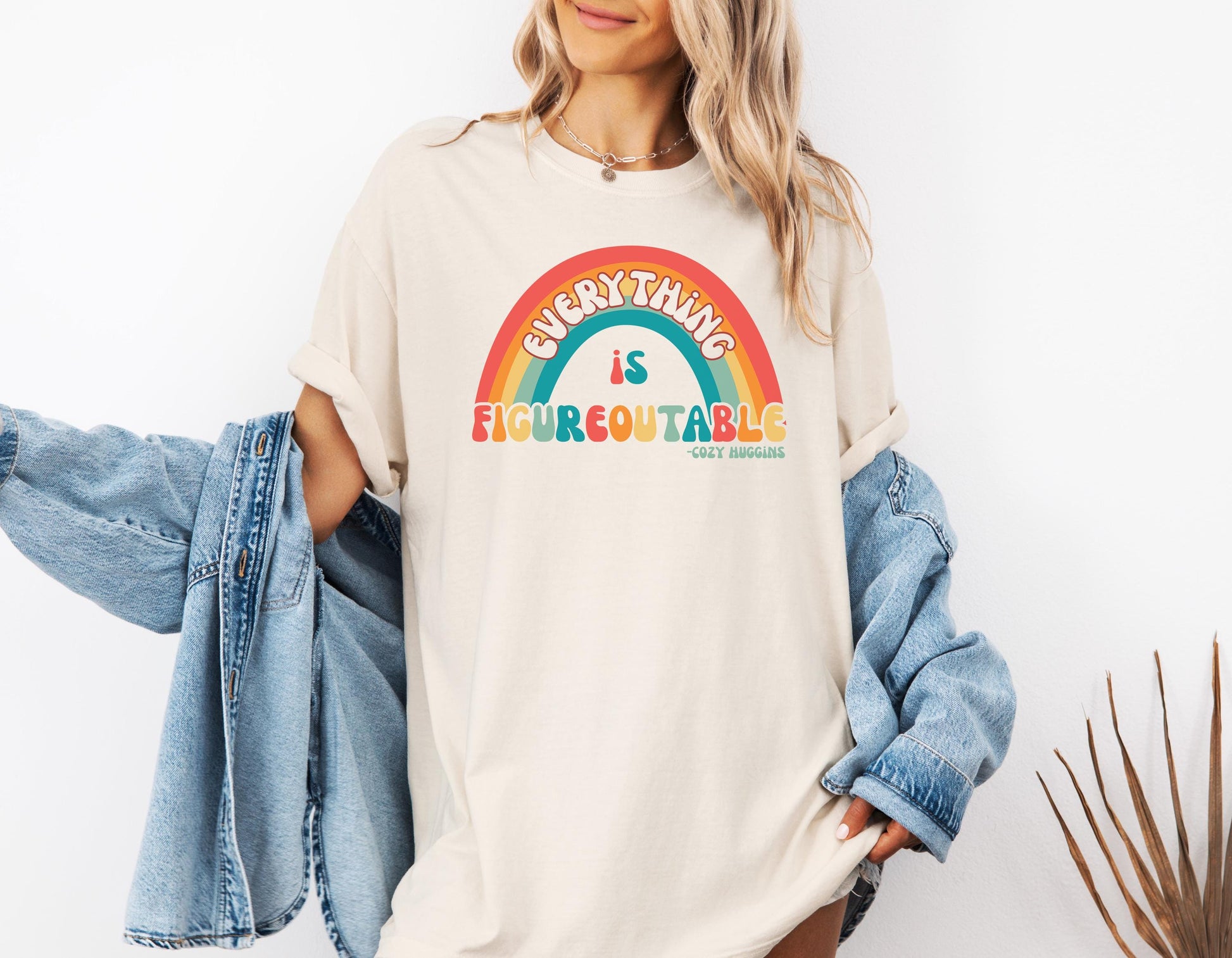 Positive Mindset Rainbow Typography Graphic T-Shirt – Retro Inspirational Tee