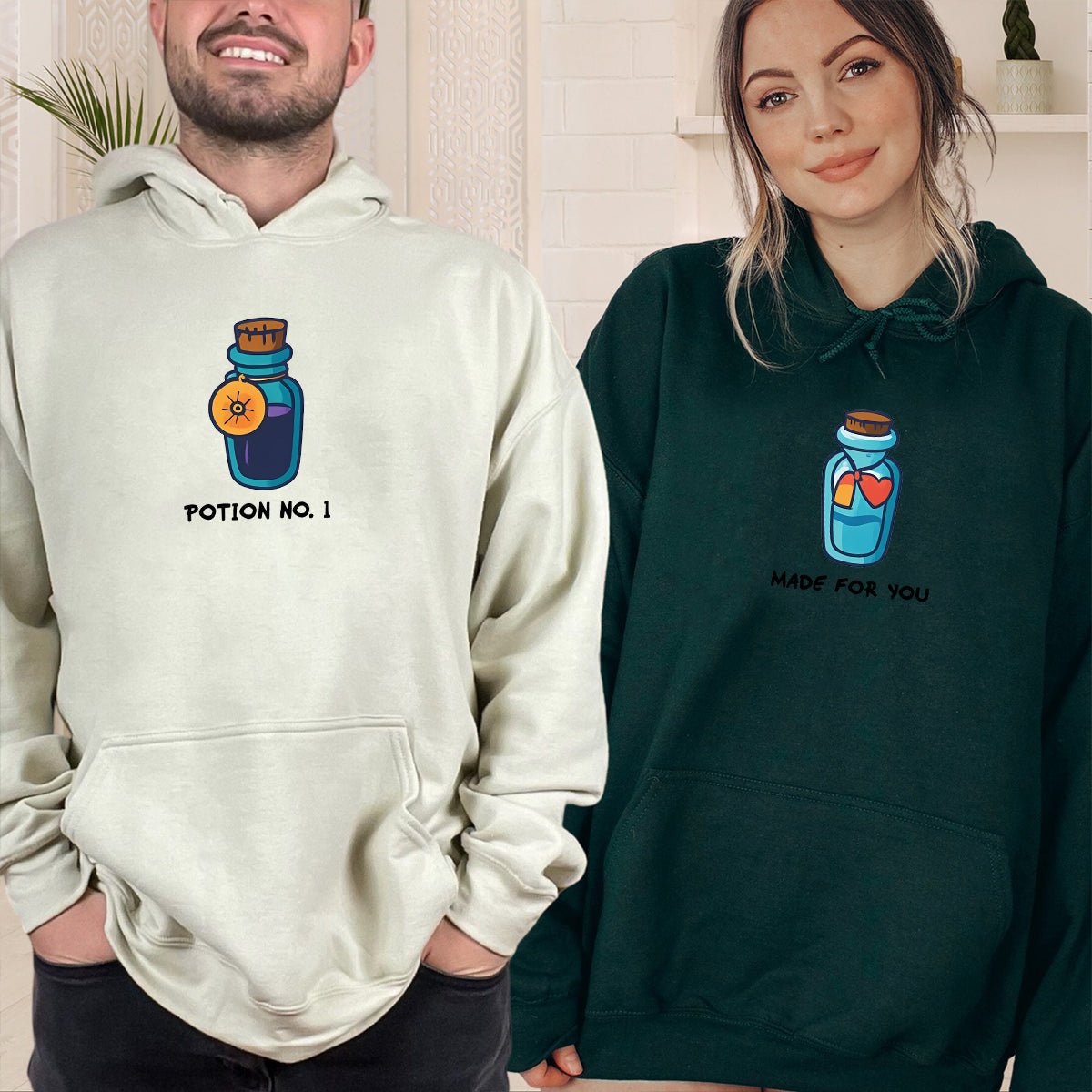 Potion Bottles Matching Hoodies For Couples