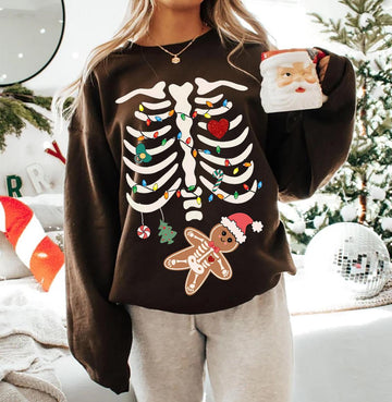 Pregnant Christmas Sweatshirt – Pregnancy Announcement Shirt, New Mom Christmas Baby Reveal Tee