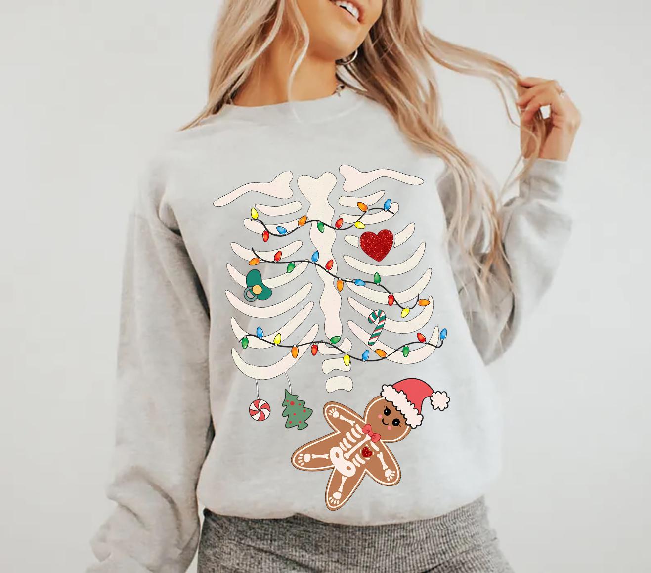 Pregnant Christmas Sweatshirt – Pregnancy Announcement Shirt, New Mom Christmas Baby Reveal Tee