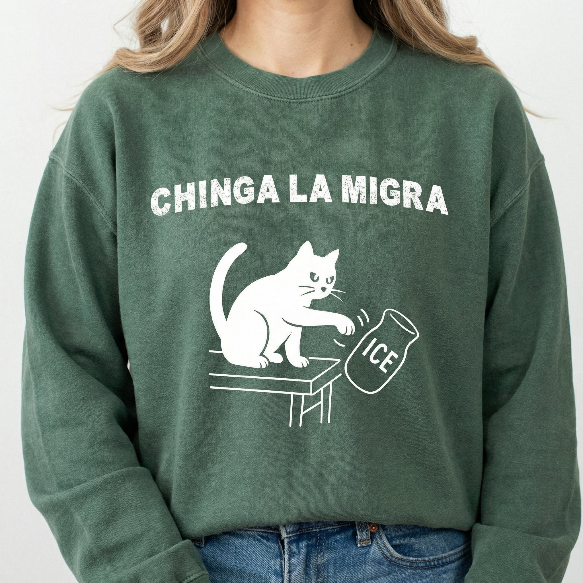 Pro Immigration Cat Graphic T-Shirt – Abolish ICE Message Tee