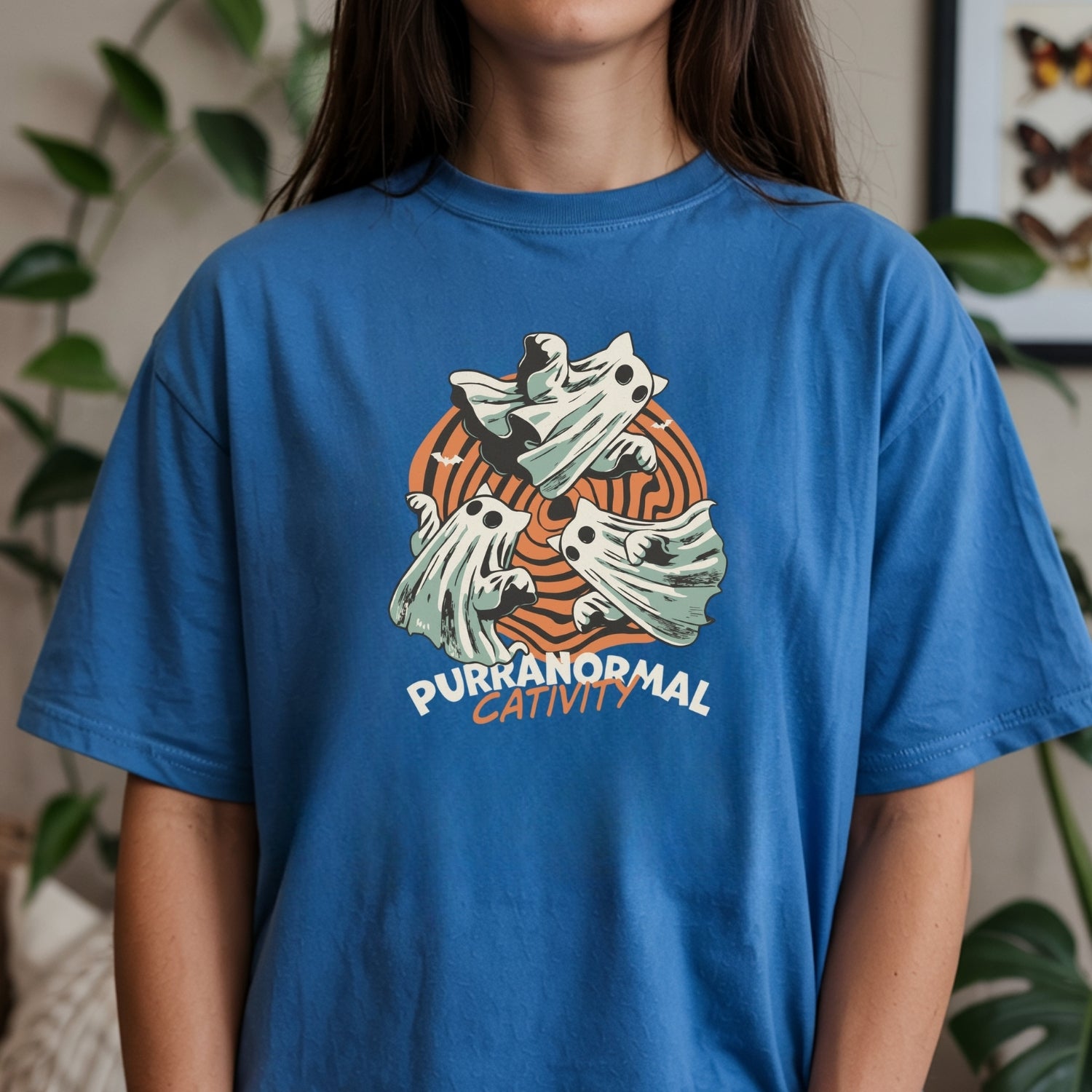 Purranormal Cativity T-Shirt - Funny Ghost Cat Halloween Graphic Tee