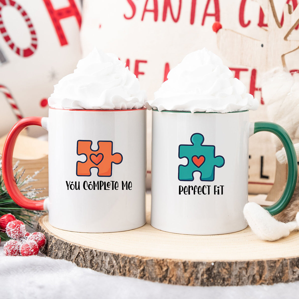 Puzzle Heart Matching Mugs For Couples