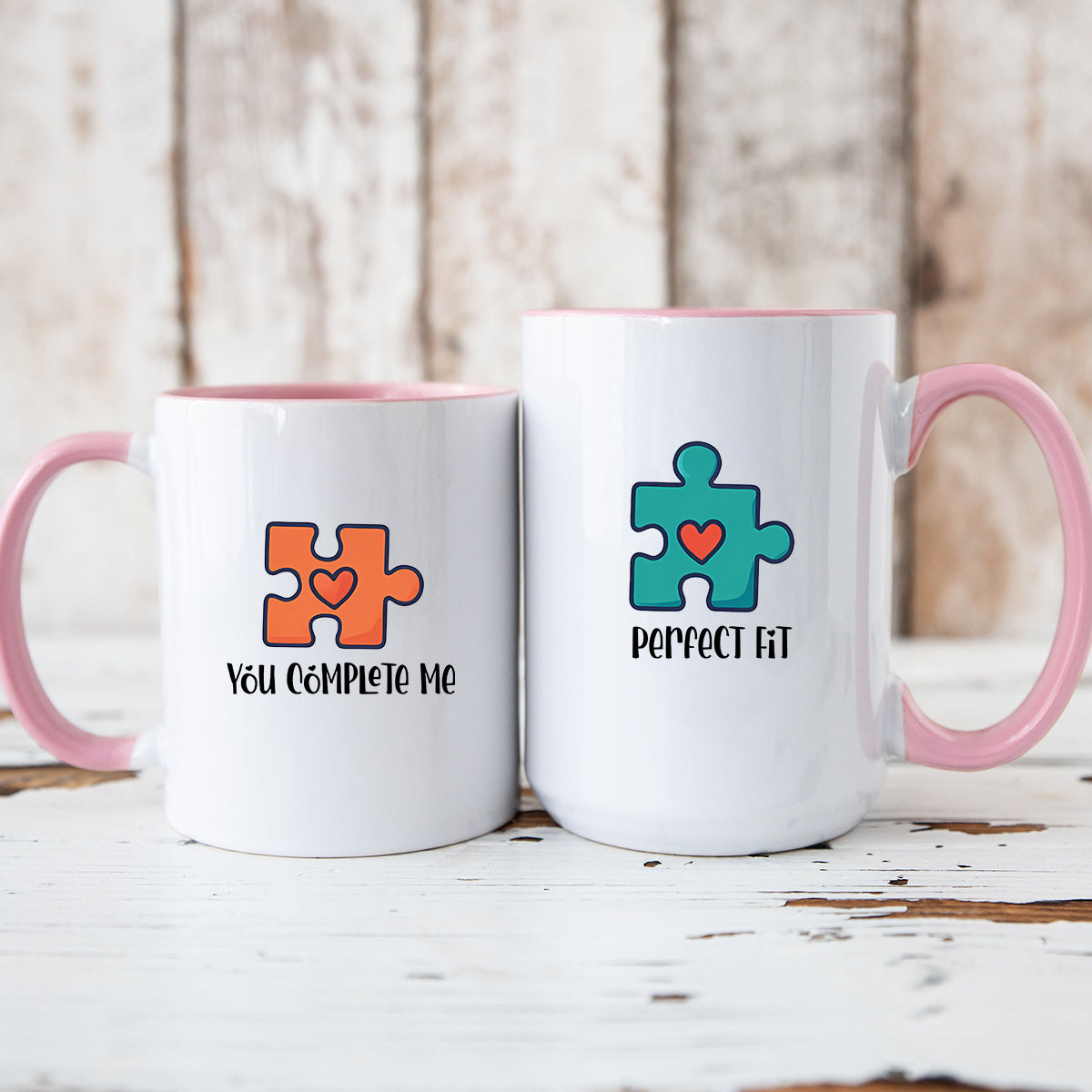 Puzzle Heart Matching Mugs For Couples