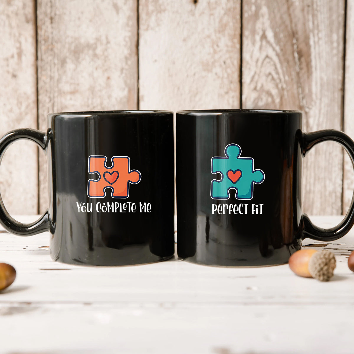 Puzzle Heart Matching Mugs For Couples