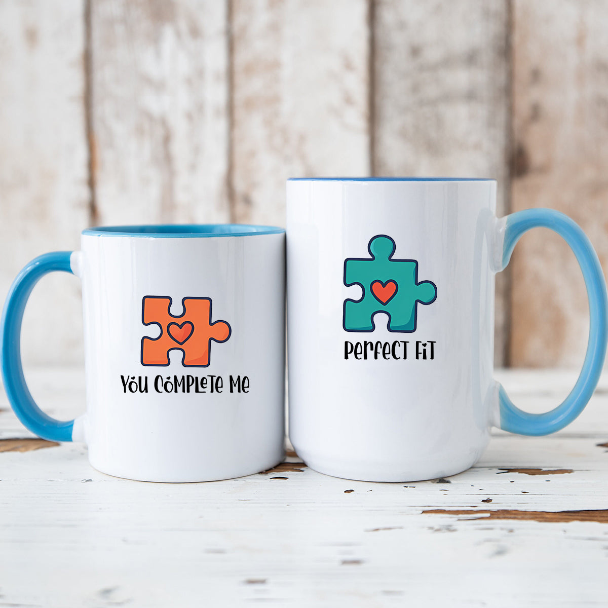 Puzzle Heart Matching Mugs For Couples