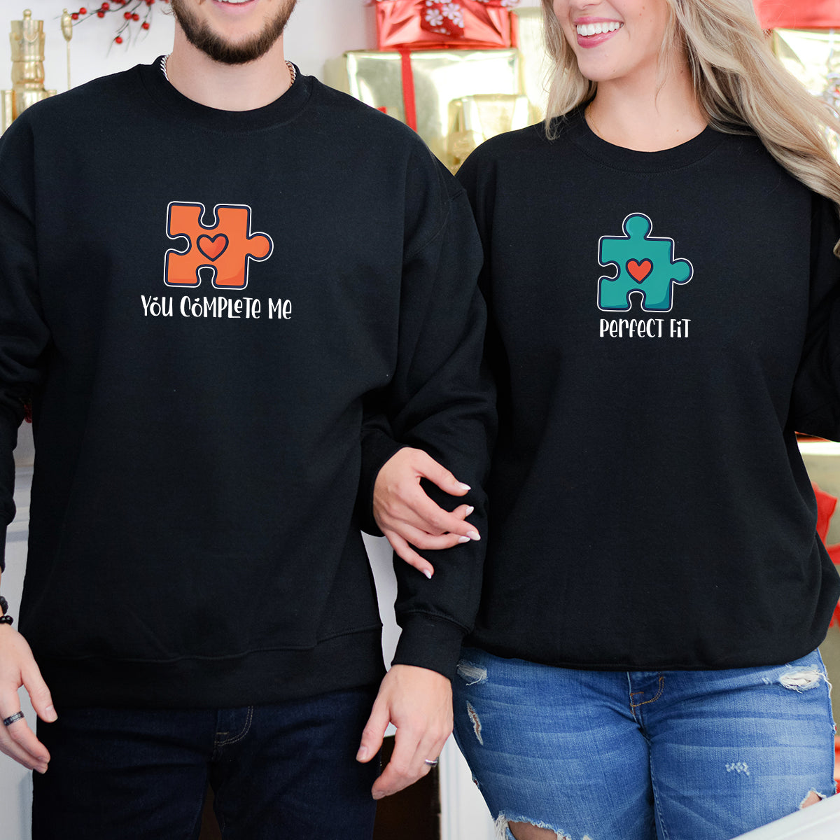 Puzzle Heart Matching Hoodies For Couples