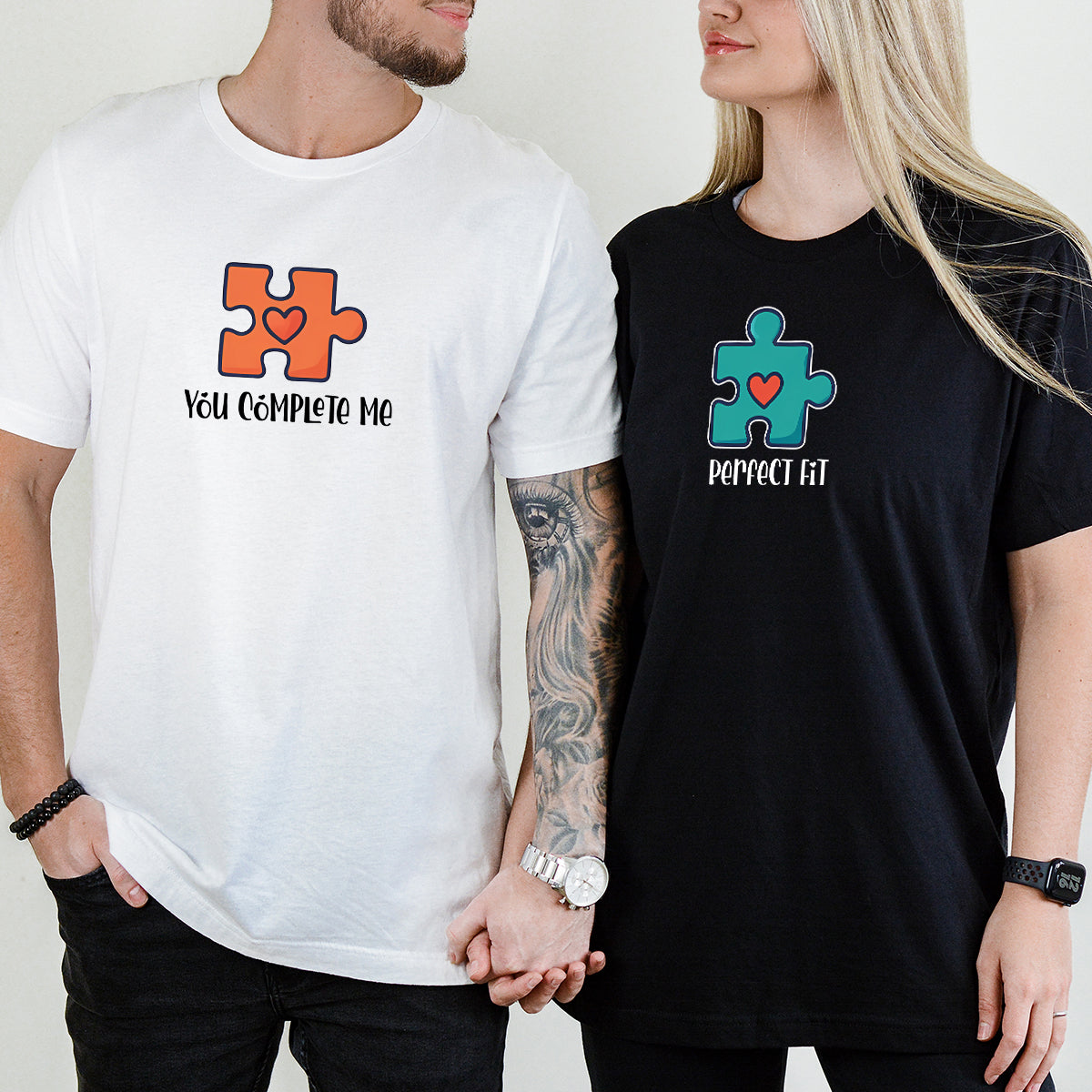 Puzzle Heart Matching T-Shirts For Couples